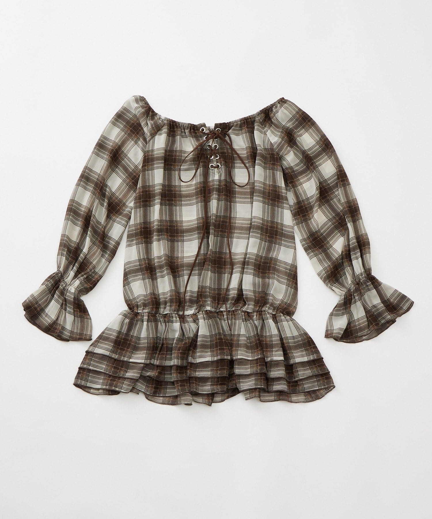 OUTLET(アウトレット) 【mystic】[mline]レースアップ フリルミニワンピ