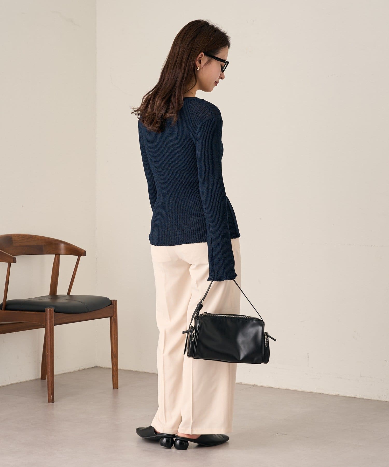 OUTLET(アウトレット) 【Kastane】B シアーリブカーディガン