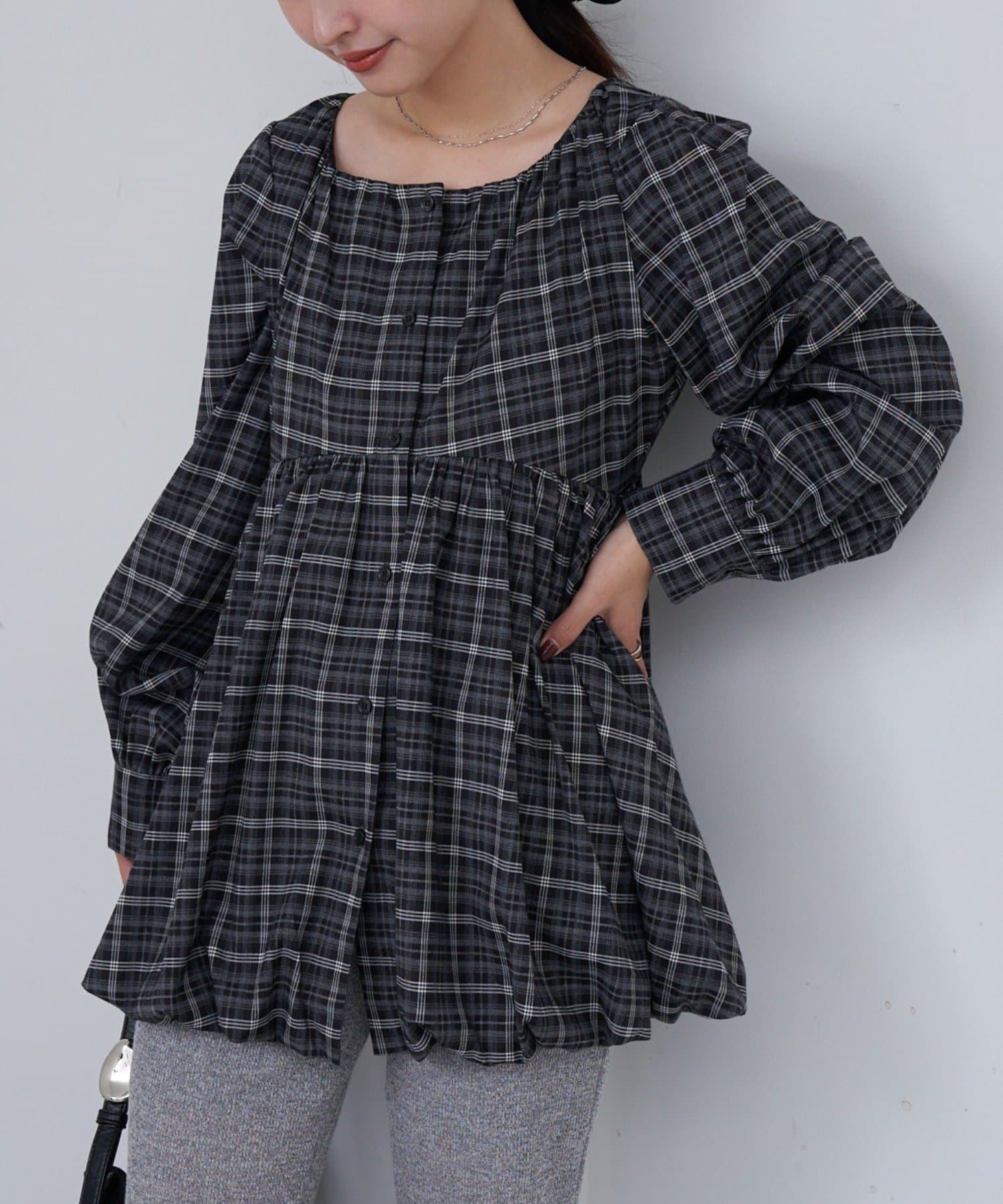 OUTLET(アウトレット) 【Kastane】B スクエアバルーンチュニック