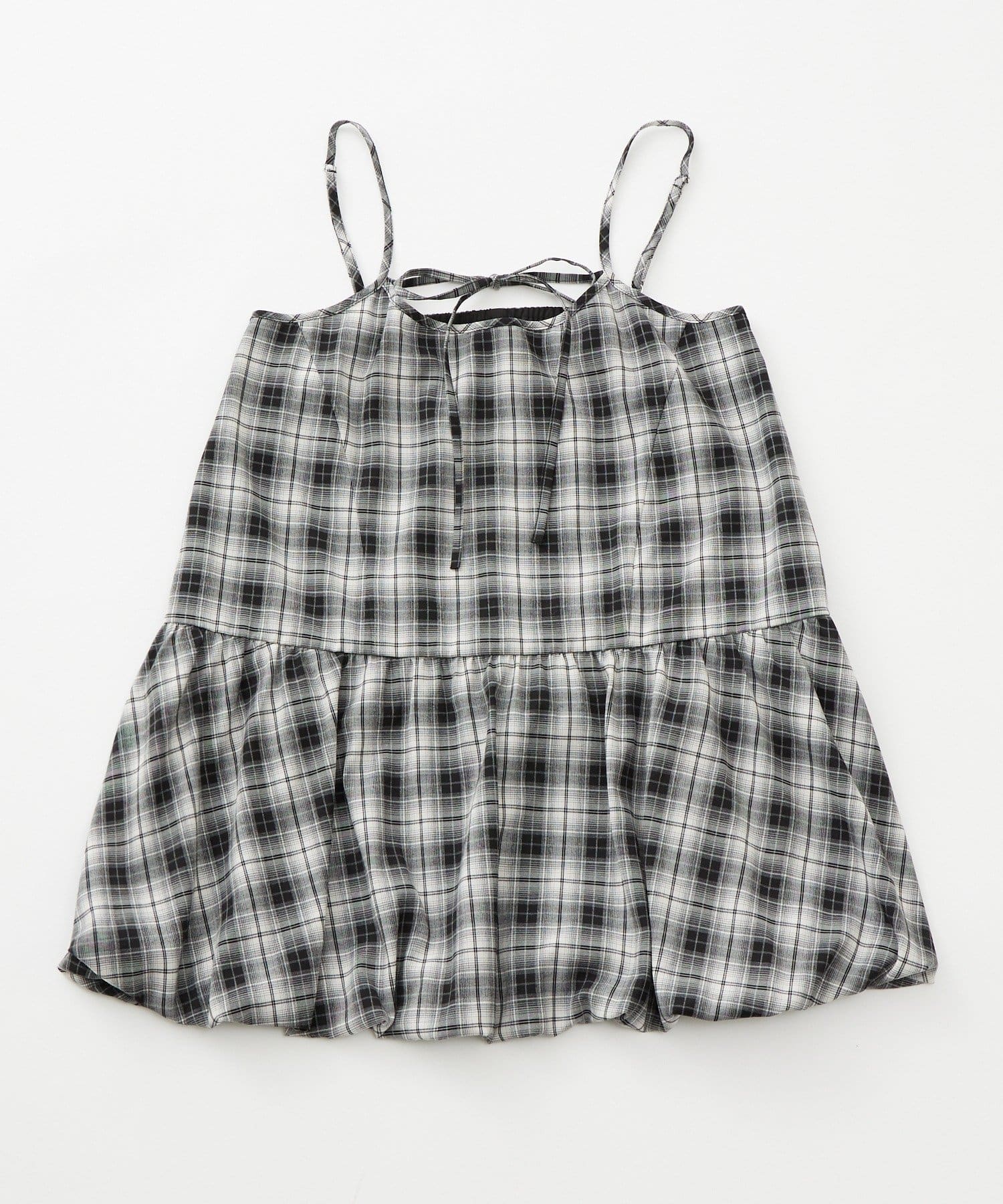 OUTLET(アウトレット) 【mystic】[mline]バルーンチェック キャミワンピ