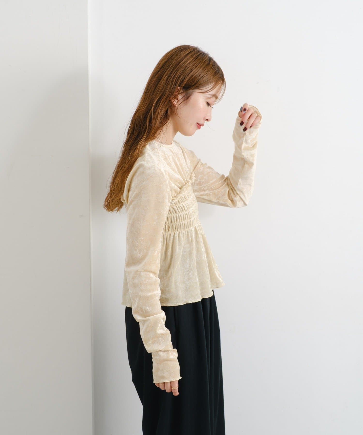 Kastane】B ベロアシャーリングトップス | OUTLET(アウトレット