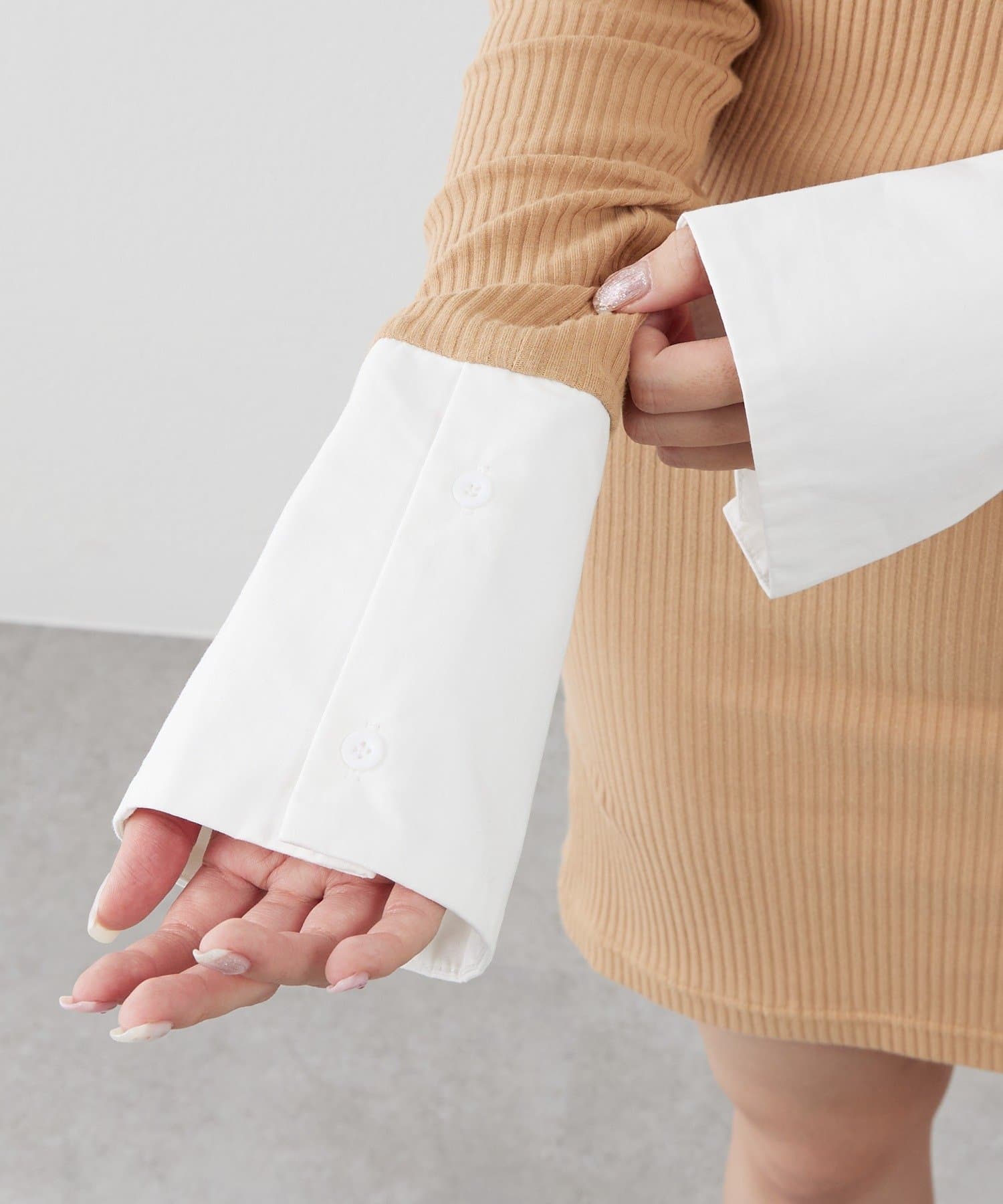 OUTLET(アウトレット) 【mystic】[mline]シャツレイヤード ミニワンピ