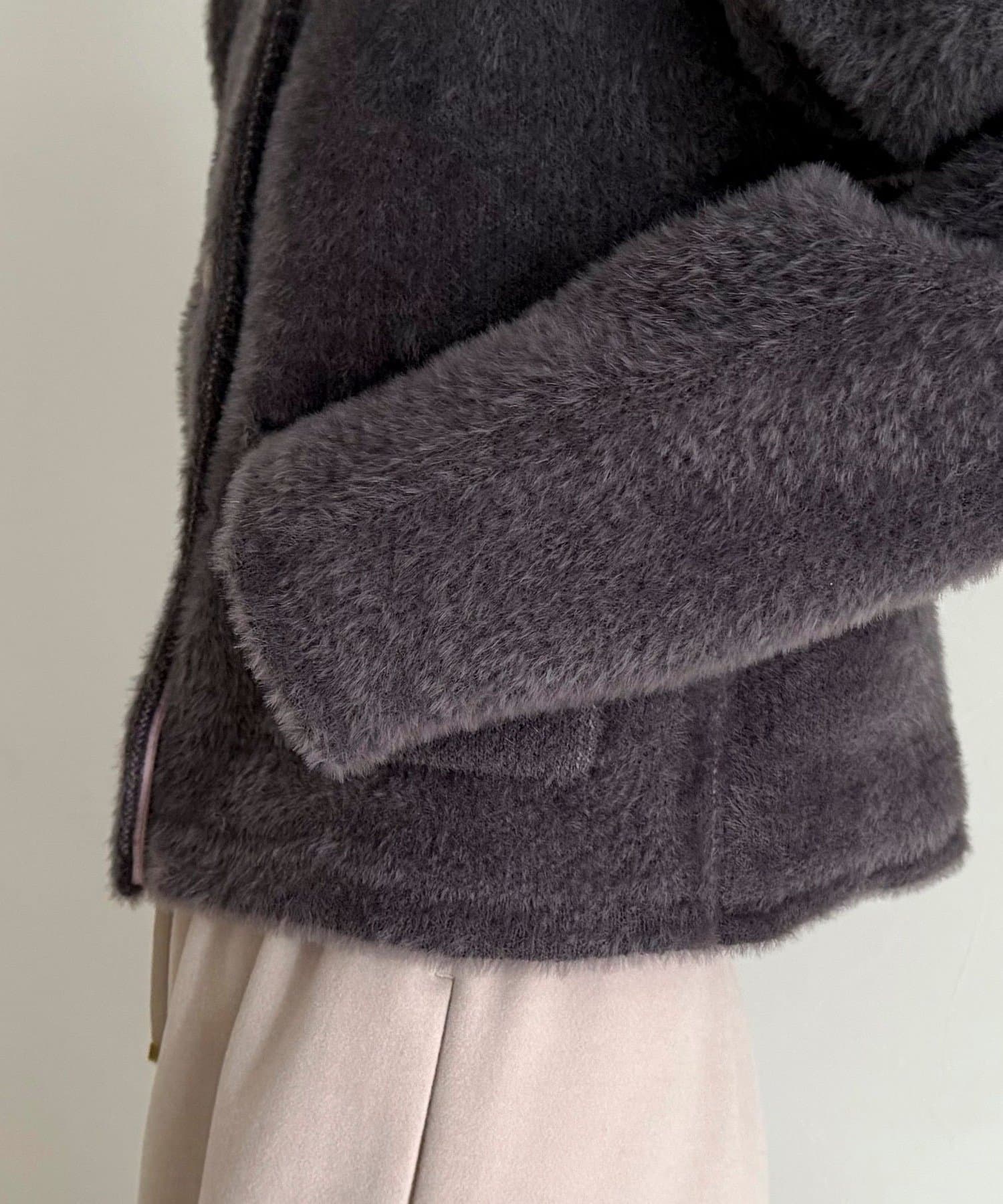 FREDY & GLOSTER(フレディ アンド グロスター) シャギー裏配色ジャケットカーディガン