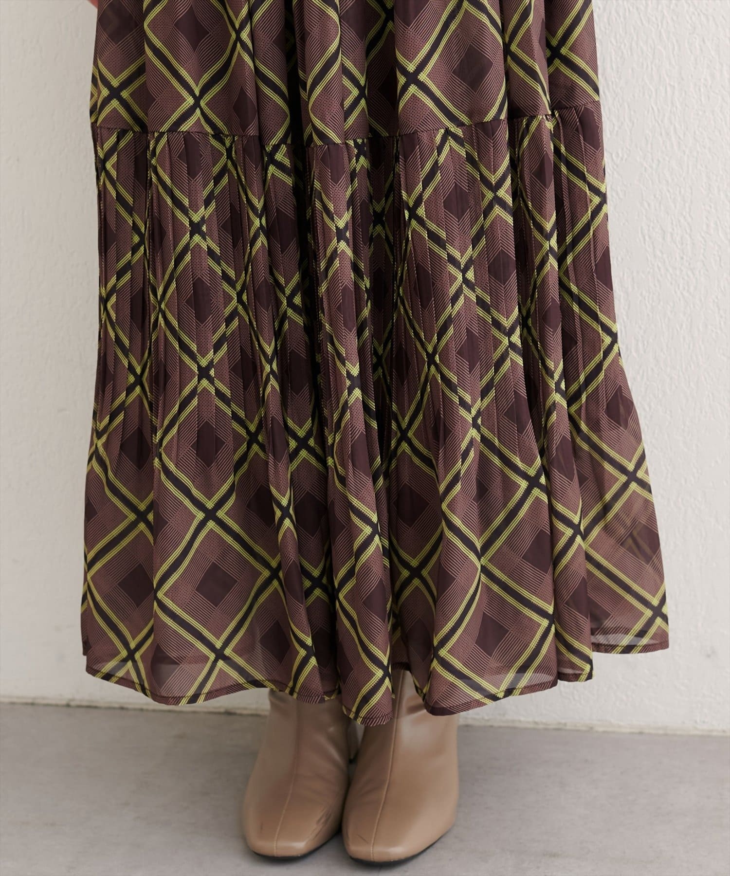 NICE CLAUP / OLIVE des OLIVE OUTLET(ナイスクラップ  / オリーブ デ オリーブ アウトレット) 【natural couture】プリーツ切換スカート