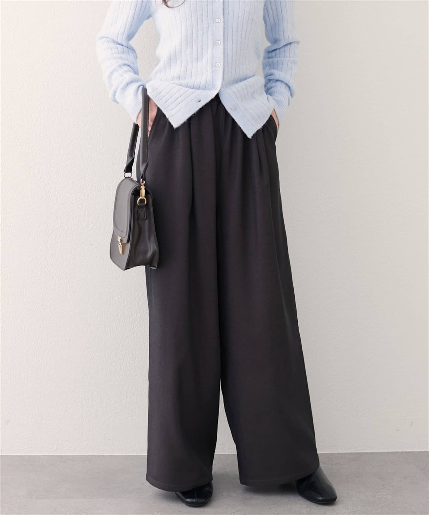 NICE CLAUP / OLIVE des OLIVE OUTLET(ナイスクラップ  / オリーブ デ オリーブ アウトレット) 【natural couture】イージーウエストワイドパンツ