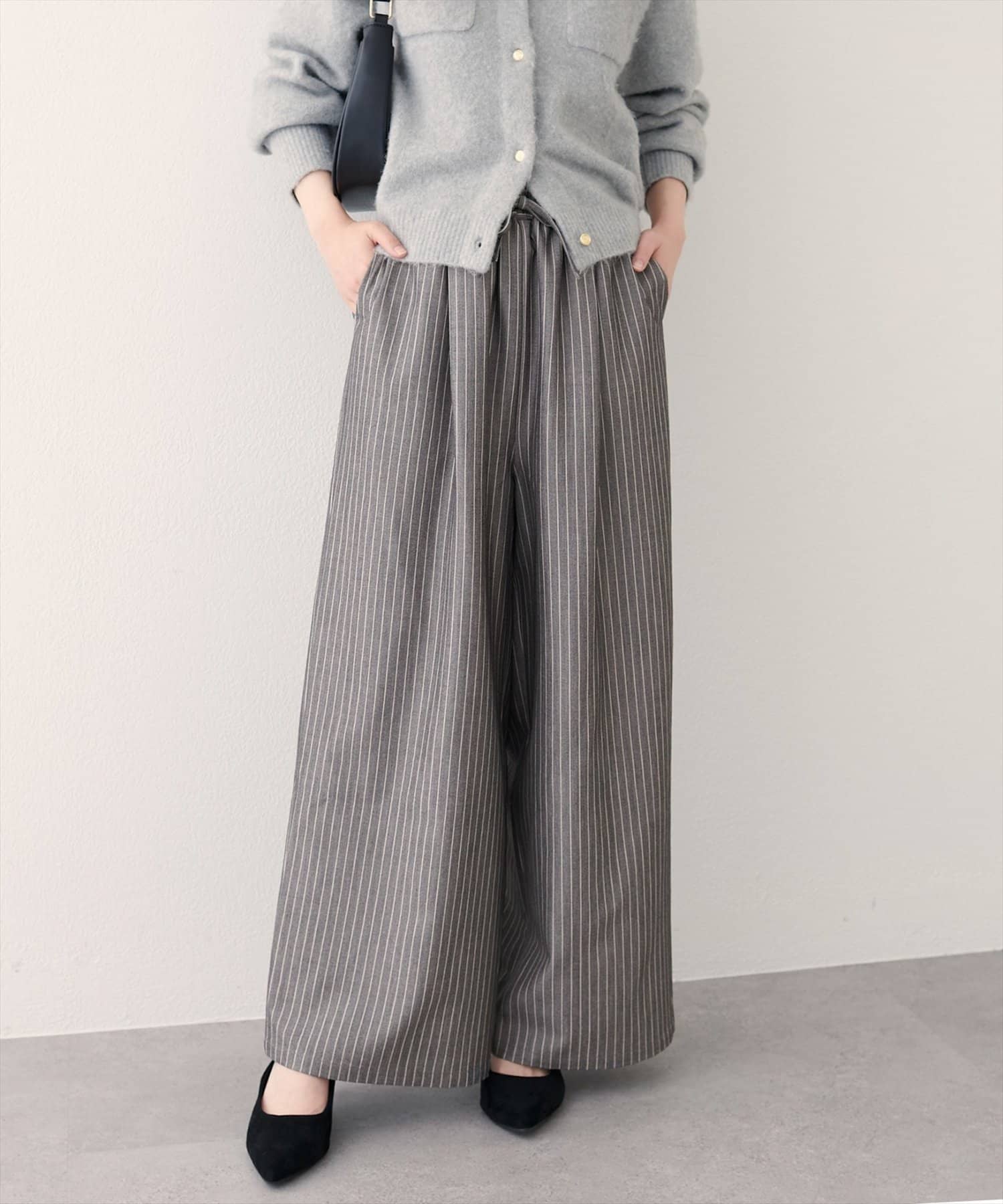 NICE CLAUP / OLIVE des OLIVE OUTLET(ナイスクラップ  / オリーブ デ オリーブ アウトレット) 【natural couture】イージーウエストワイドパンツ