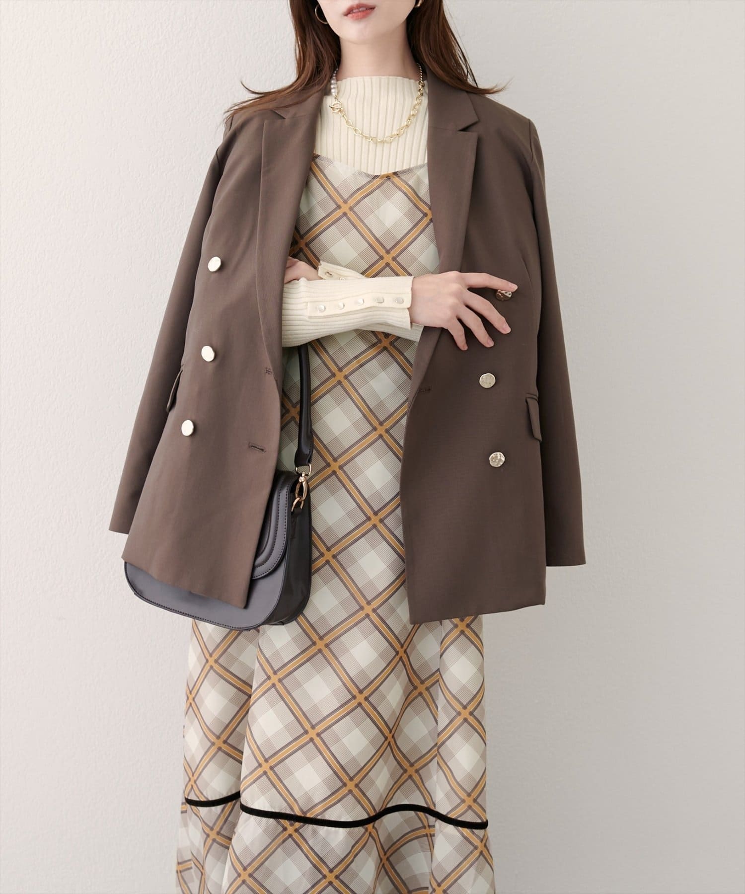 NICE CLAUP / OLIVE des OLIVE OUTLET(ナイスクラップ  / オリーブ デ オリーブ アウトレット) 【natural couture】ベロア切り替えキャミワンピース