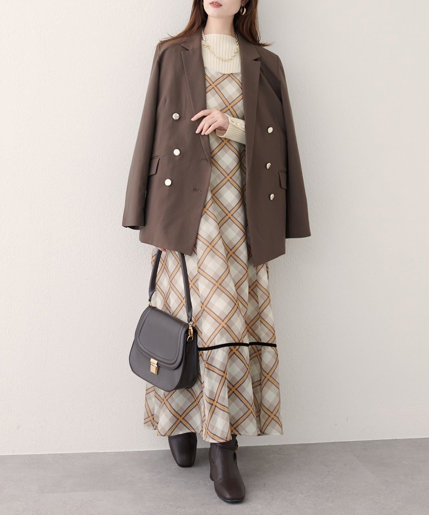 NICE CLAUP / OLIVE des OLIVE OUTLET(ナイスクラップ  / オリーブ デ オリーブ アウトレット) 【natural couture】ベロア切り替えキャミワンピース