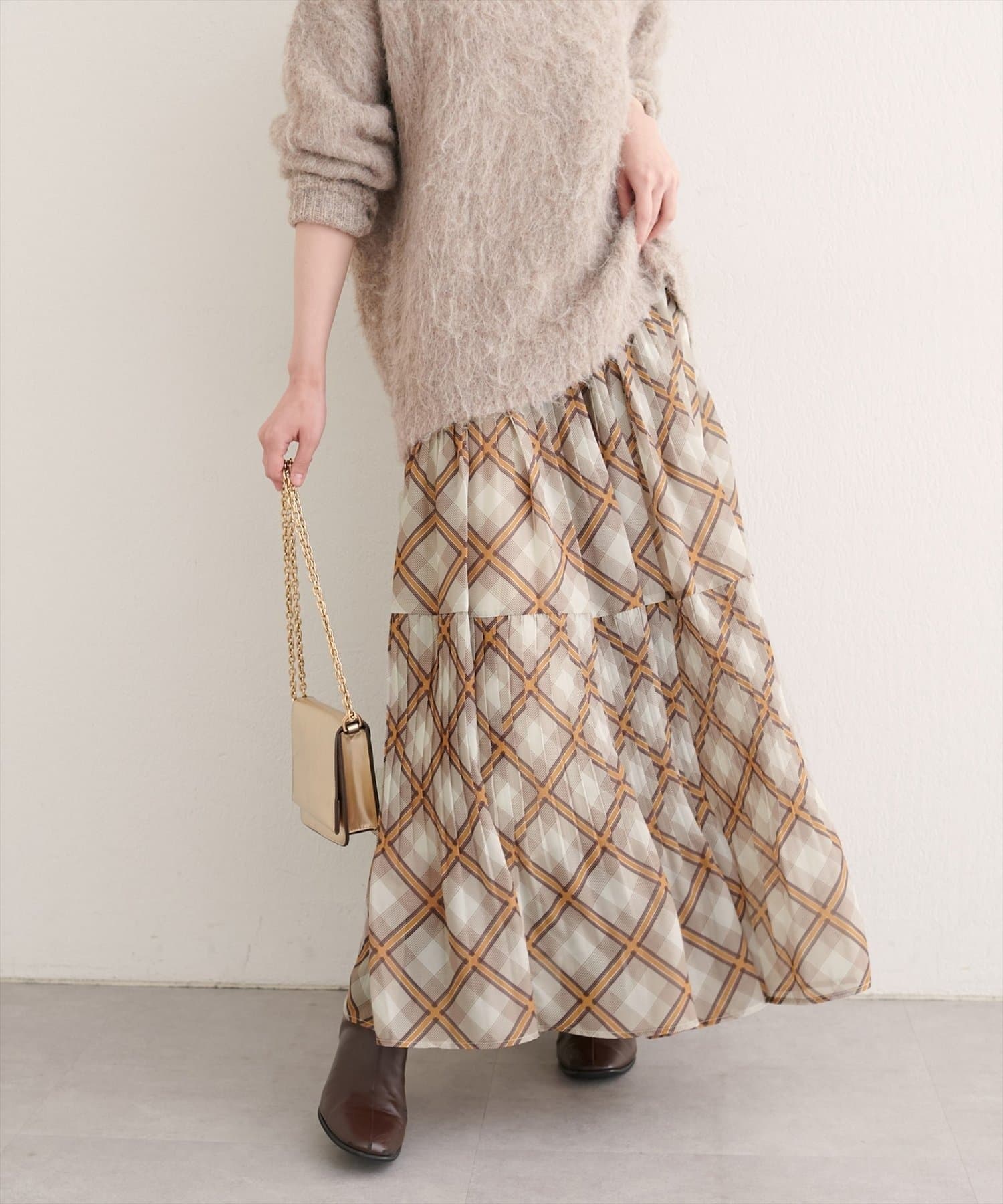 NICE CLAUP / OLIVE des OLIVE OUTLET(ナイスクラップ  / オリーブ デ オリーブ アウトレット) 【EVERY VERY NICECLAUP】プリーツ切り替えスカート