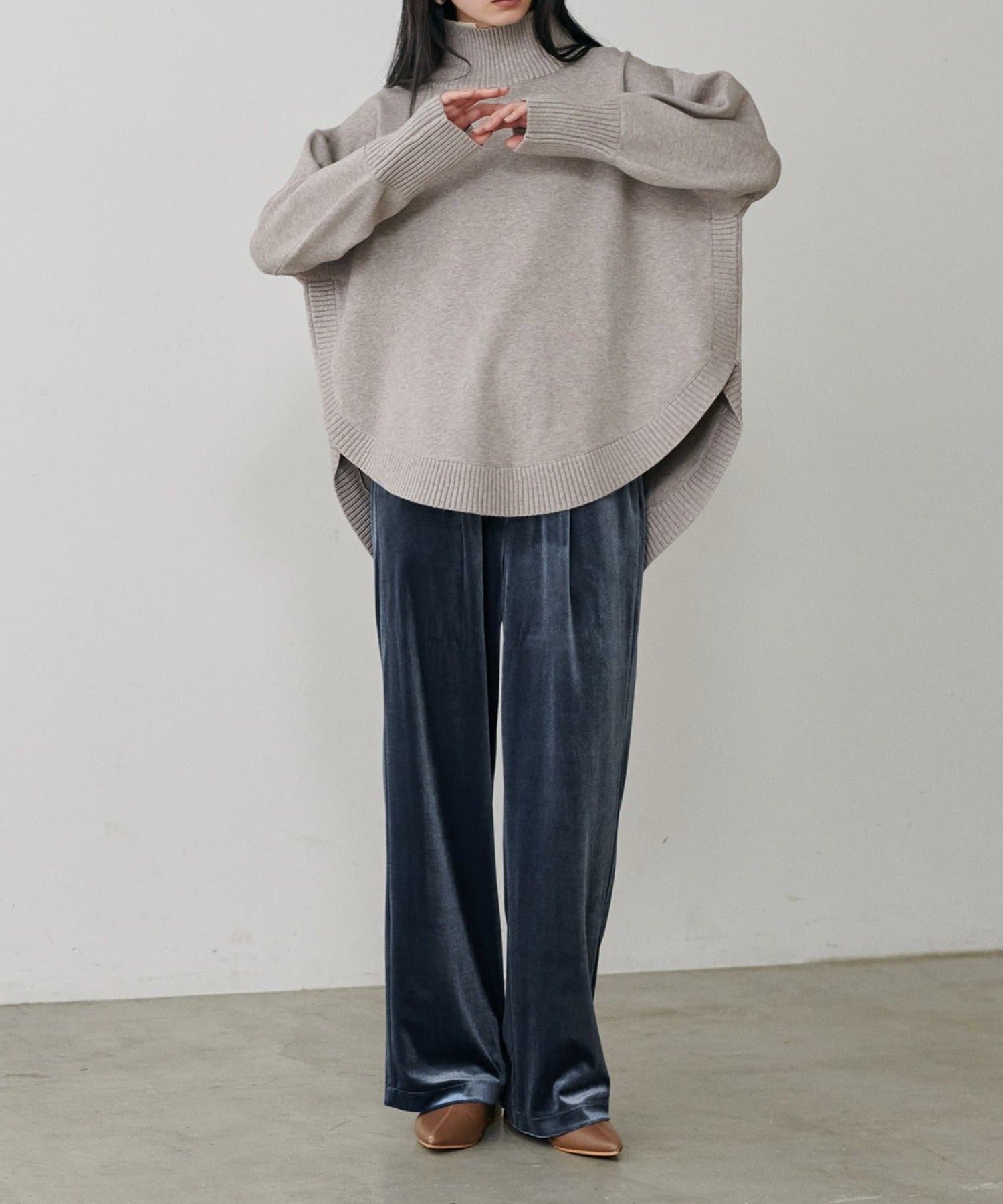 NICE CLAUP / OLIVE des OLIVE OUTLET(ナイスクラップ  / オリーブ デ オリーブ アウトレット) 【LARUTA】サイドライン切替ベロアパンツ