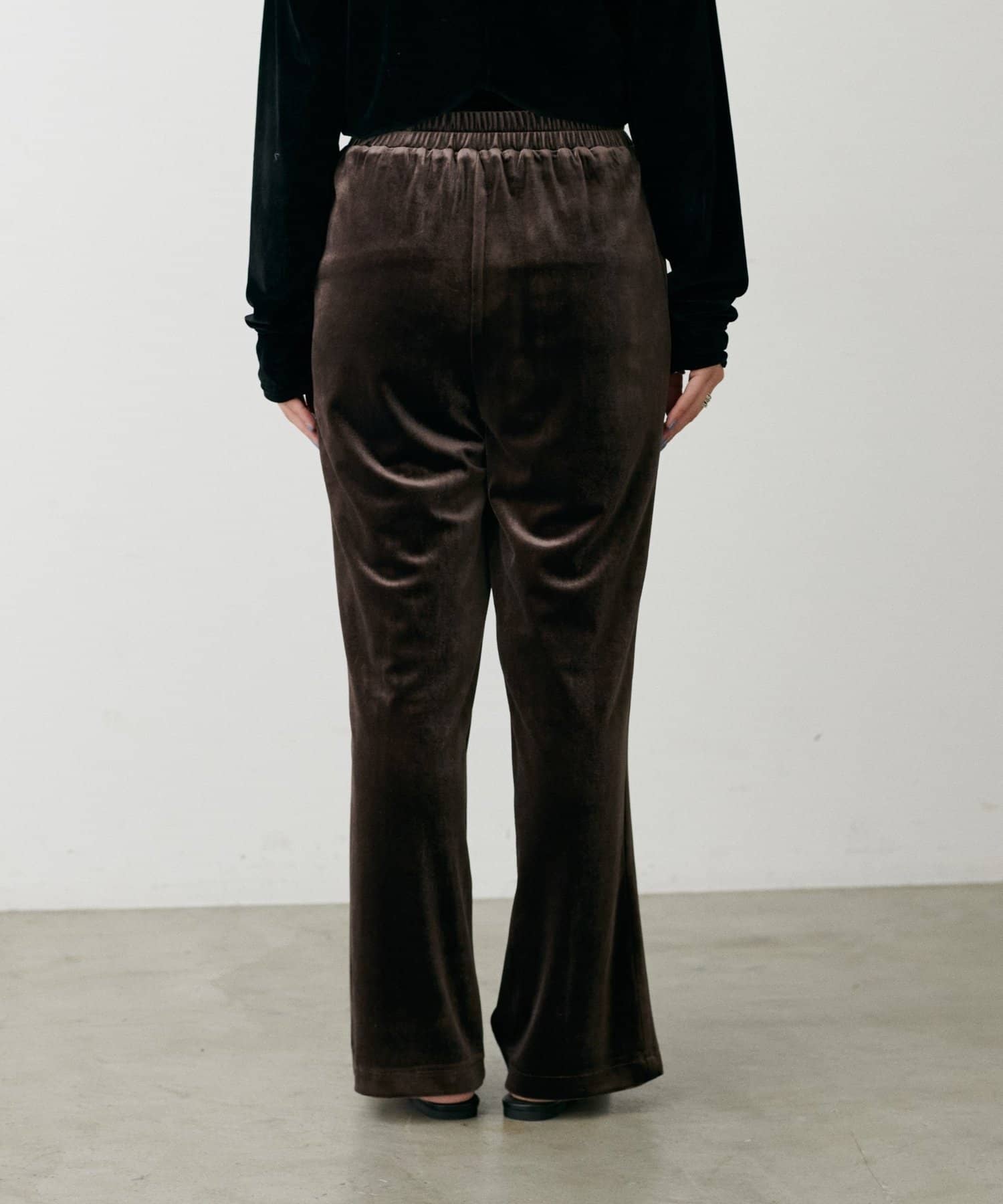 NICE CLAUP / OLIVE des OLIVE OUTLET(ナイスクラップ  / オリーブ デ オリーブ アウトレット) 【LARUTA】サイドライン切替ベロアパンツ