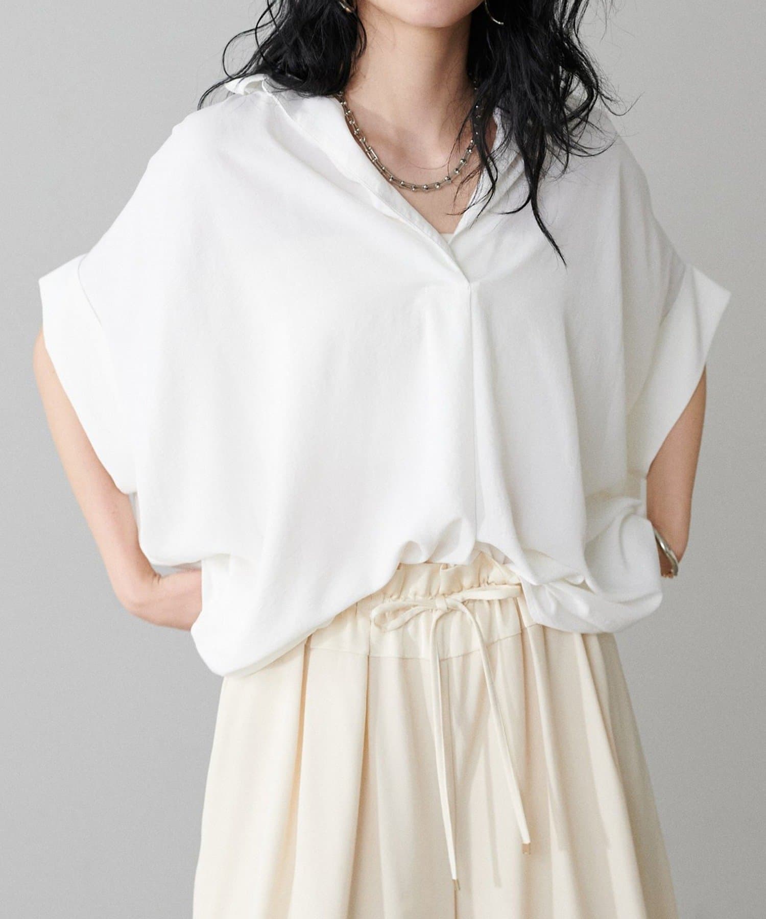 NICE CLAUP / OLIVE des OLIVE OUTLET(ナイスクラップ  / オリーブ デ オリーブ アウトレット) 【LARUTA】ドルマンスキッパーシャツ