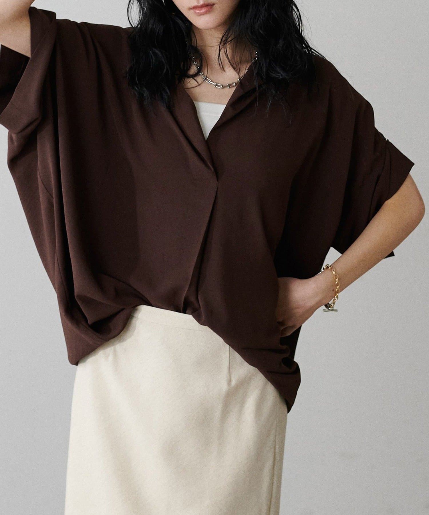 NICE CLAUP / OLIVE des OLIVE OUTLET(ナイスクラップ  / オリーブ デ オリーブ アウトレット) 【LARUTA】ドルマンスキッパーシャツ