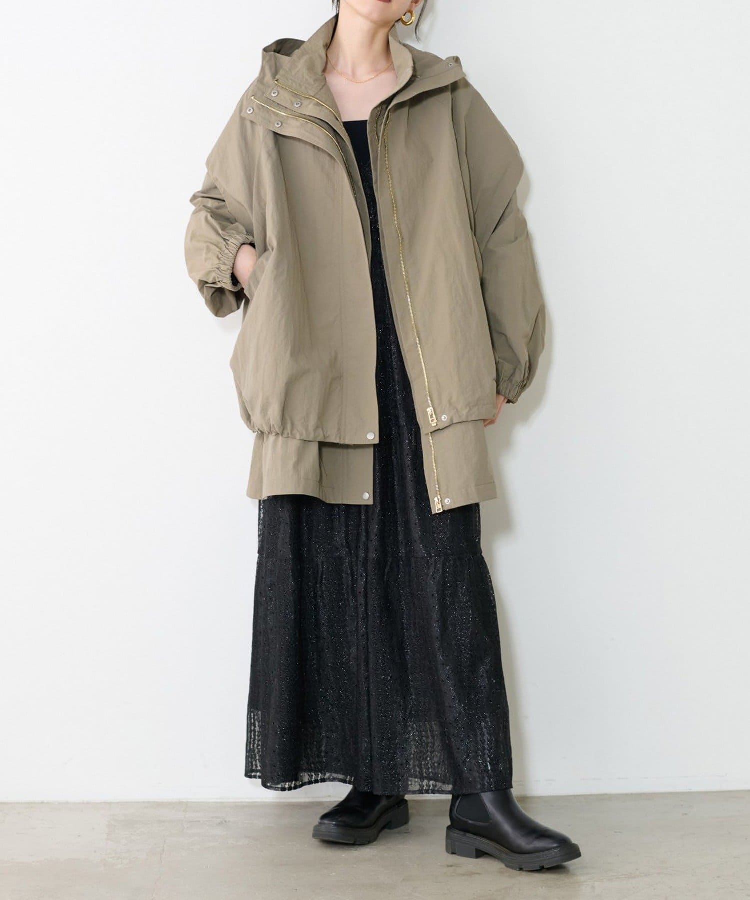 NICE CLAUP / OLIVE des OLIVE OUTLET(ナイスクラップ  / オリーブ デ オリーブ アウトレット) 【LARUTA】レース切替ロングワンピース