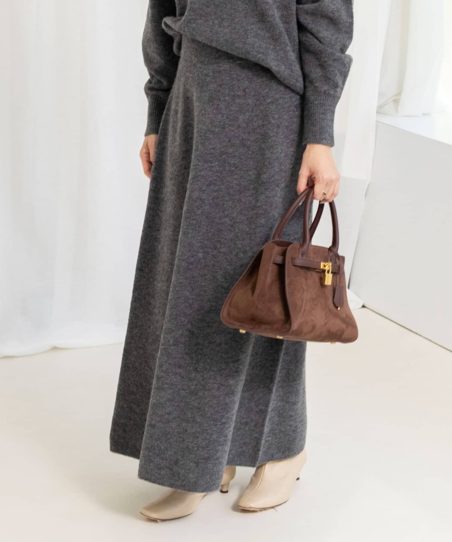 NOLLEY'S(ノーリーズ) 《手洗い可能》アルパカ混ロングスカート