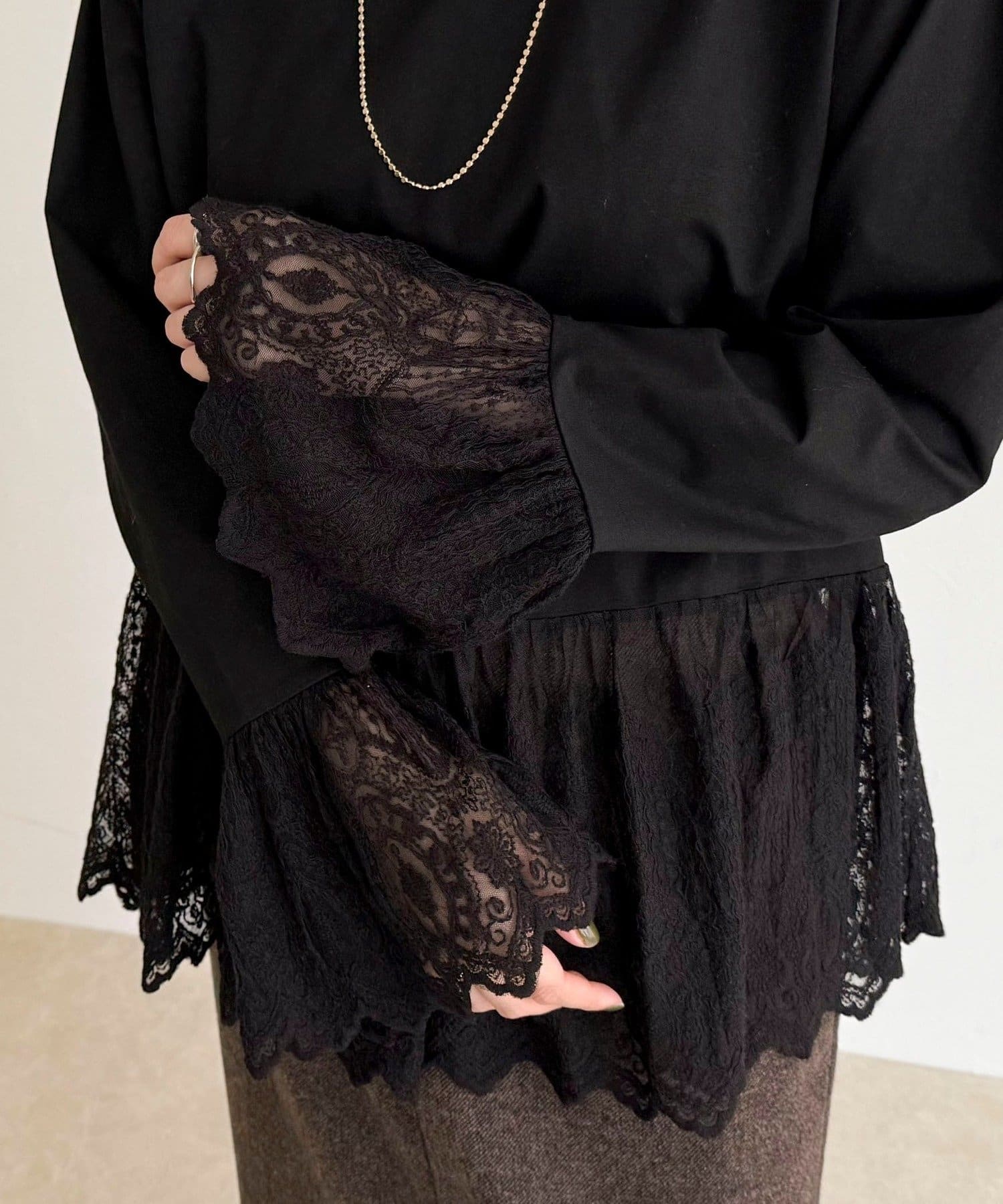 FREDY & GLOSTER(フレディ アンド グロスター) レースドッキングロンTシャツ