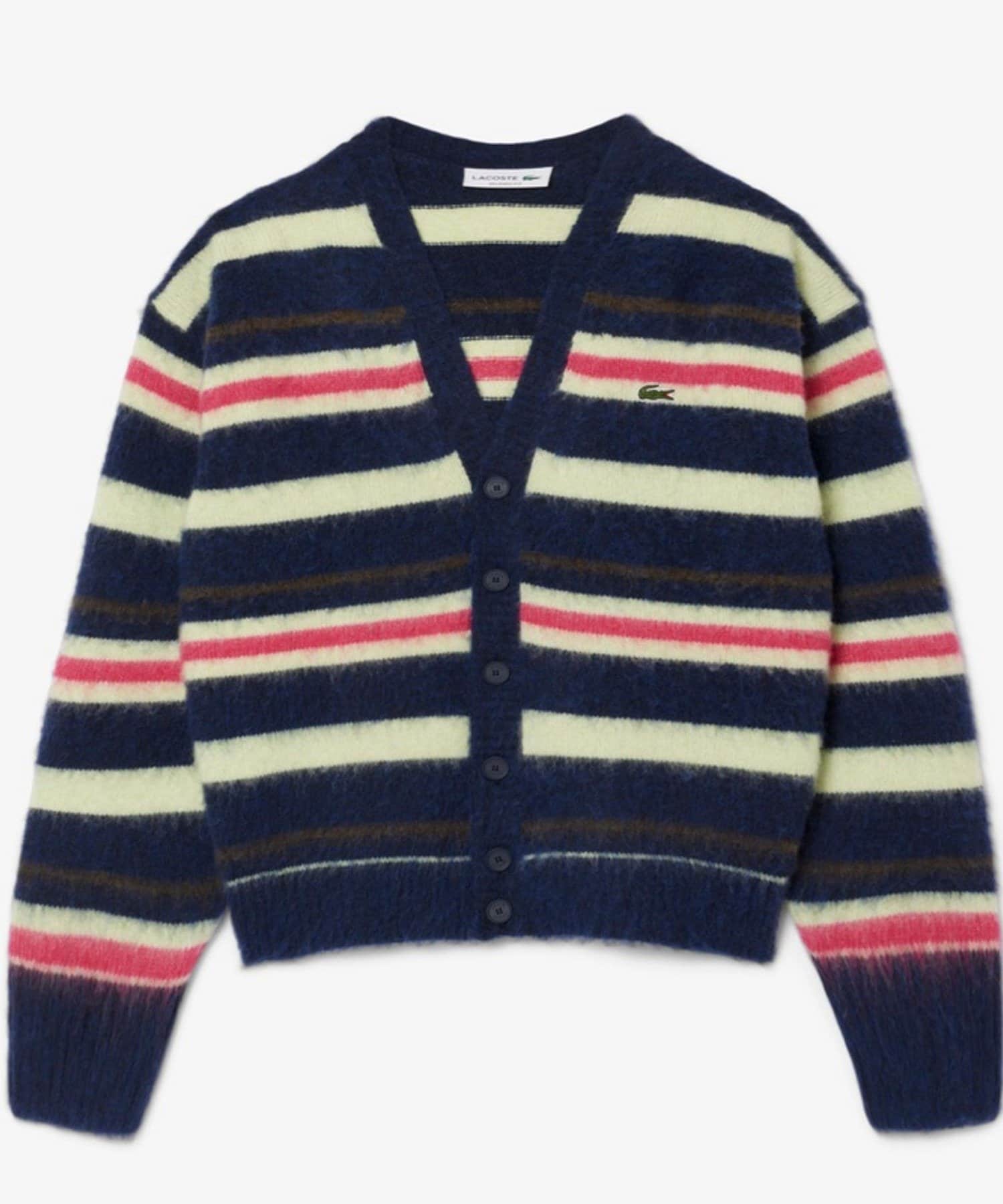 FREDY & GLOSTER(フレディ アンド グロスター) 【LACOSTE/ラコステ】アルパカブレンドボーダーニットカーディガン