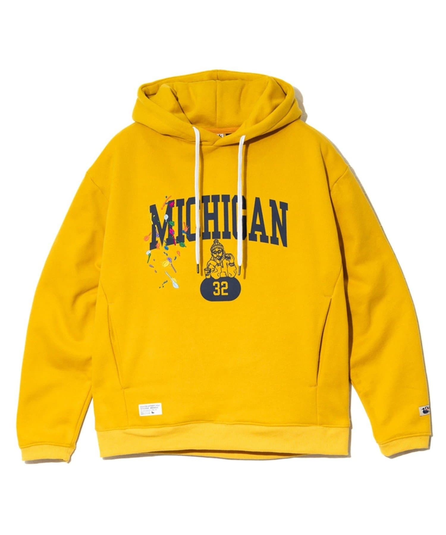 FREDY & GLOSTER(フレディ アンド グロスター) 【Duckster/ダックスター】ペンキ飛ばし刺繍×カレッジロゴフーディー