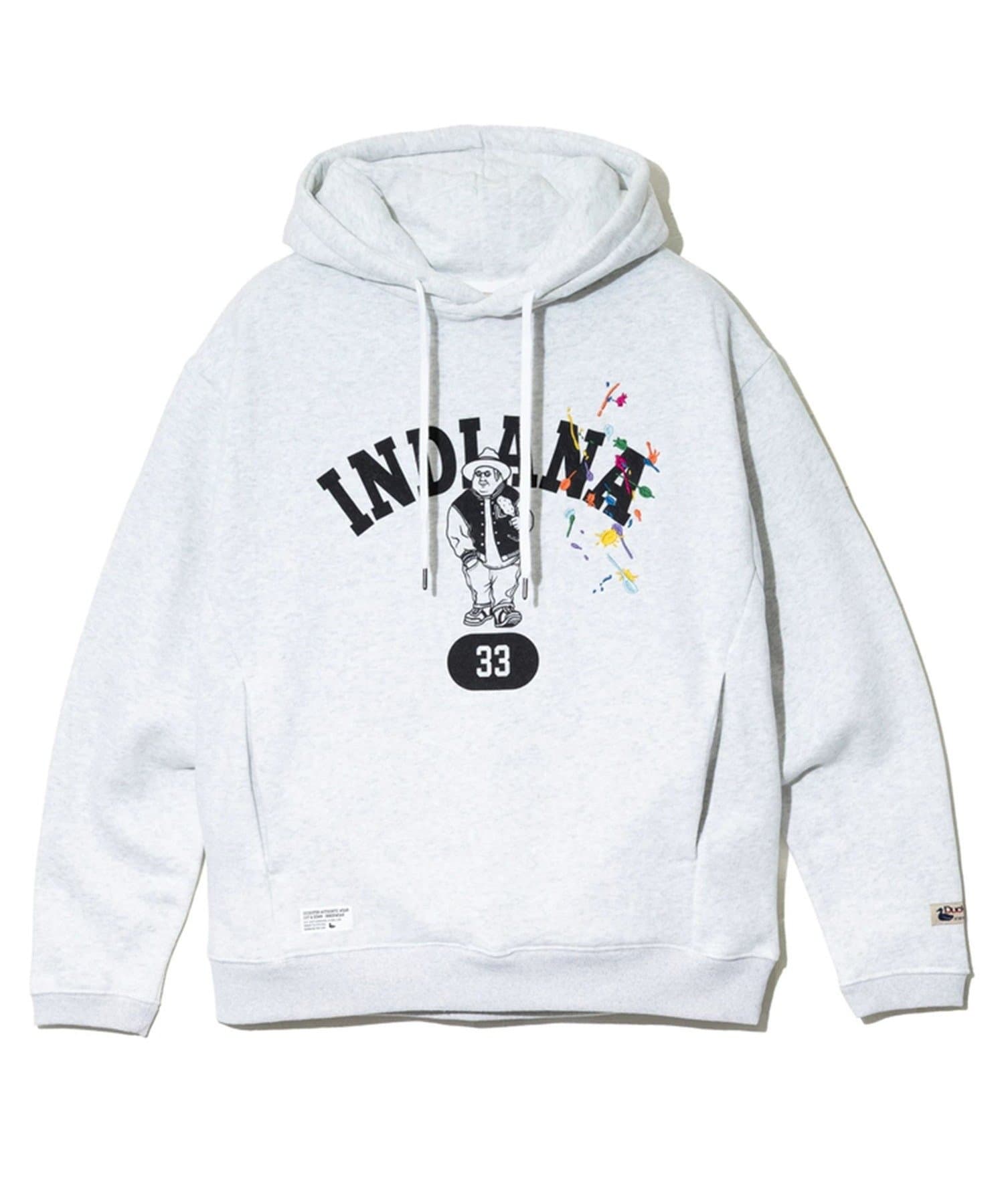 FREDY & GLOSTER(フレディ アンド グロスター) 【Duckster/ダックスター】ペンキ飛ばし刺繍×カレッジロゴフーディー