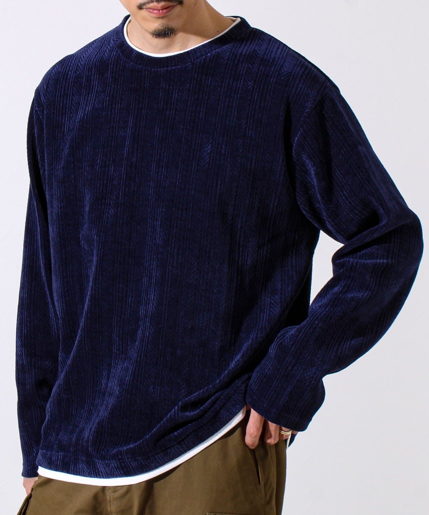 FREDY & GLOSTER(フレディ アンド グロスター) 【上品な光沢感】シェニールフェイクレイヤードカットソー