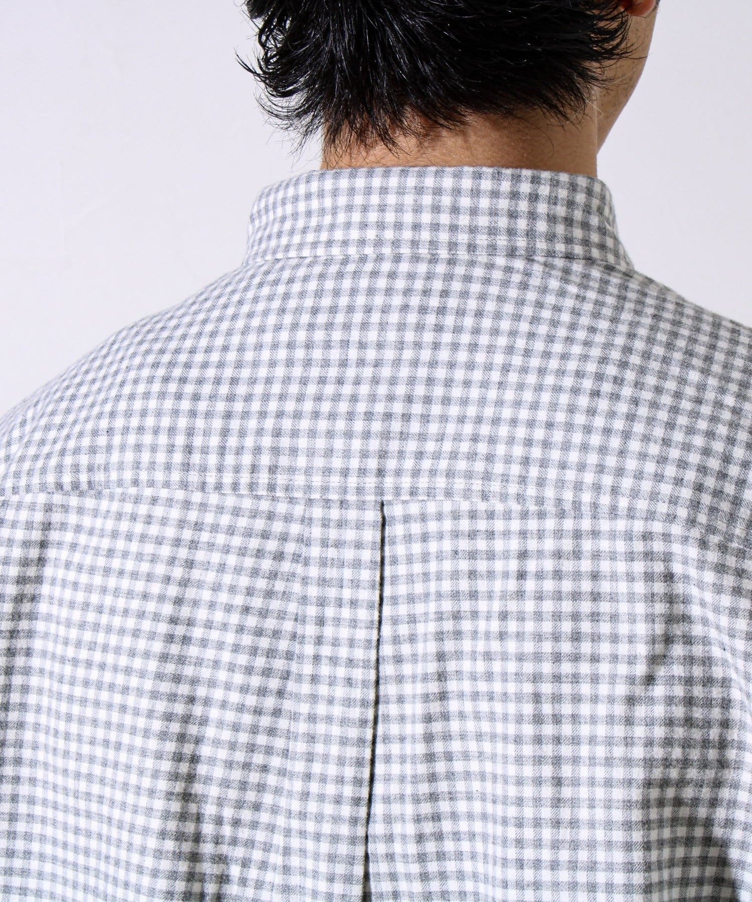 FREDY & GLOSTER(フレディ アンド グロスター) 【定番フレブルシリーズ】フレンチブルドッグ刺繍 ボタンダウンネルシャツ