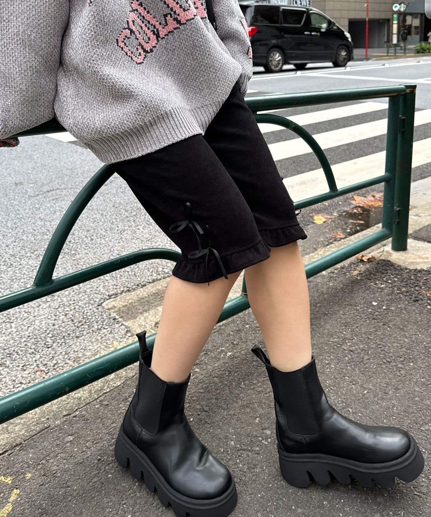 CIAOPANIC(チャオパニック) サテンリボンコーデュロイカプリパンツ