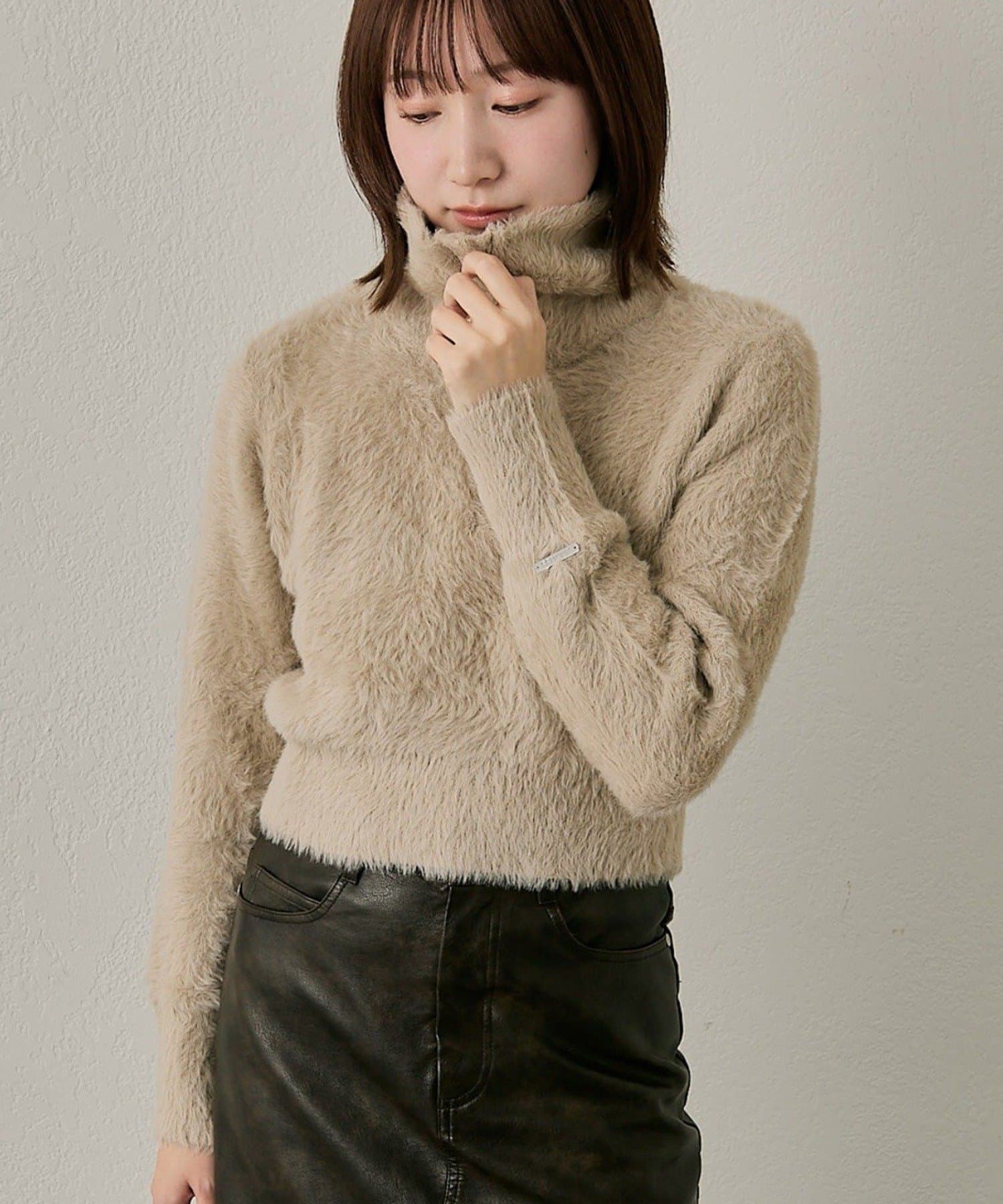 mline(エムライン) [mline]シャギーハイネックニット