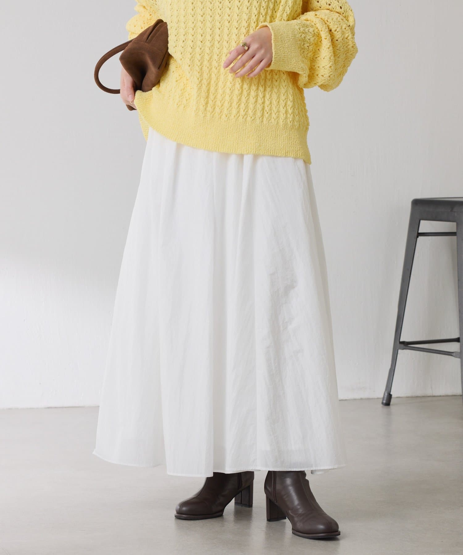 COLLAGE GALLARDAGALANTE(コラージュ ガリャルダガランテ) 【ウエスト総ゴム】タックギャザースカート