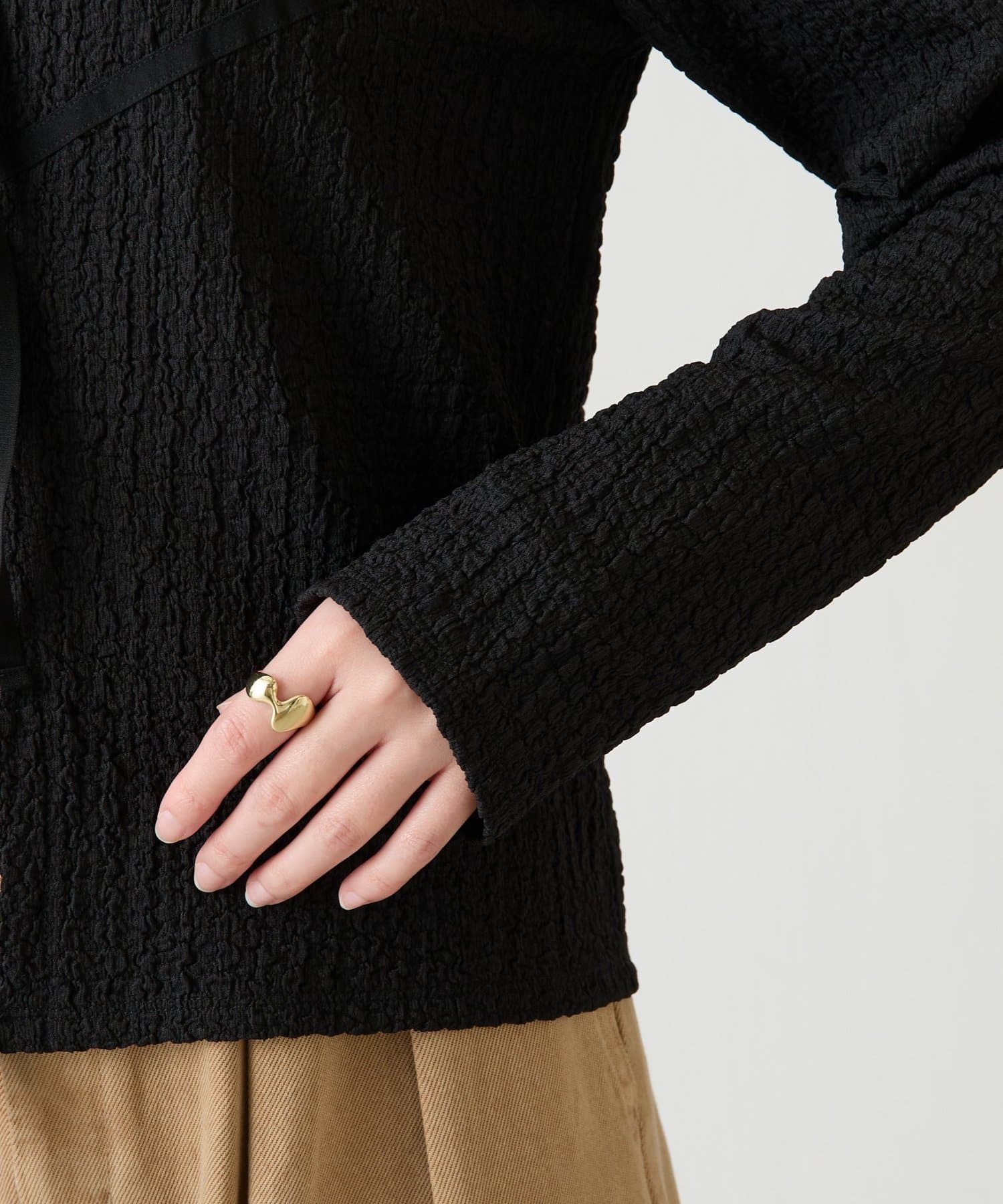 COLLAGE GALLARDAGALANTE(コラージュ ガリャルダガランテ) 【伸縮性◎】シュリンクカーディガン