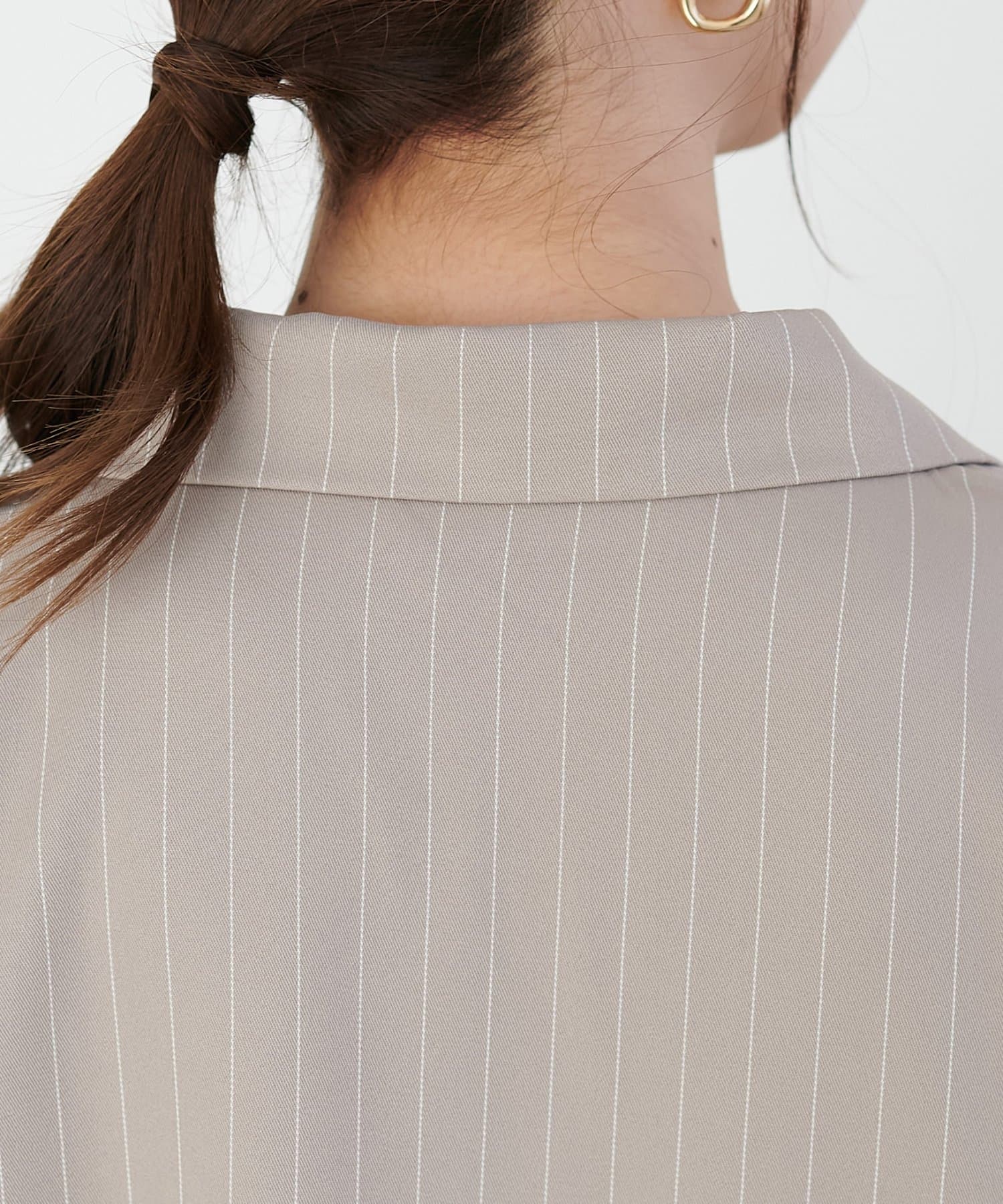 DISCOAT(ディスコート) 【WEB限定】ストライプテーラードジャケット