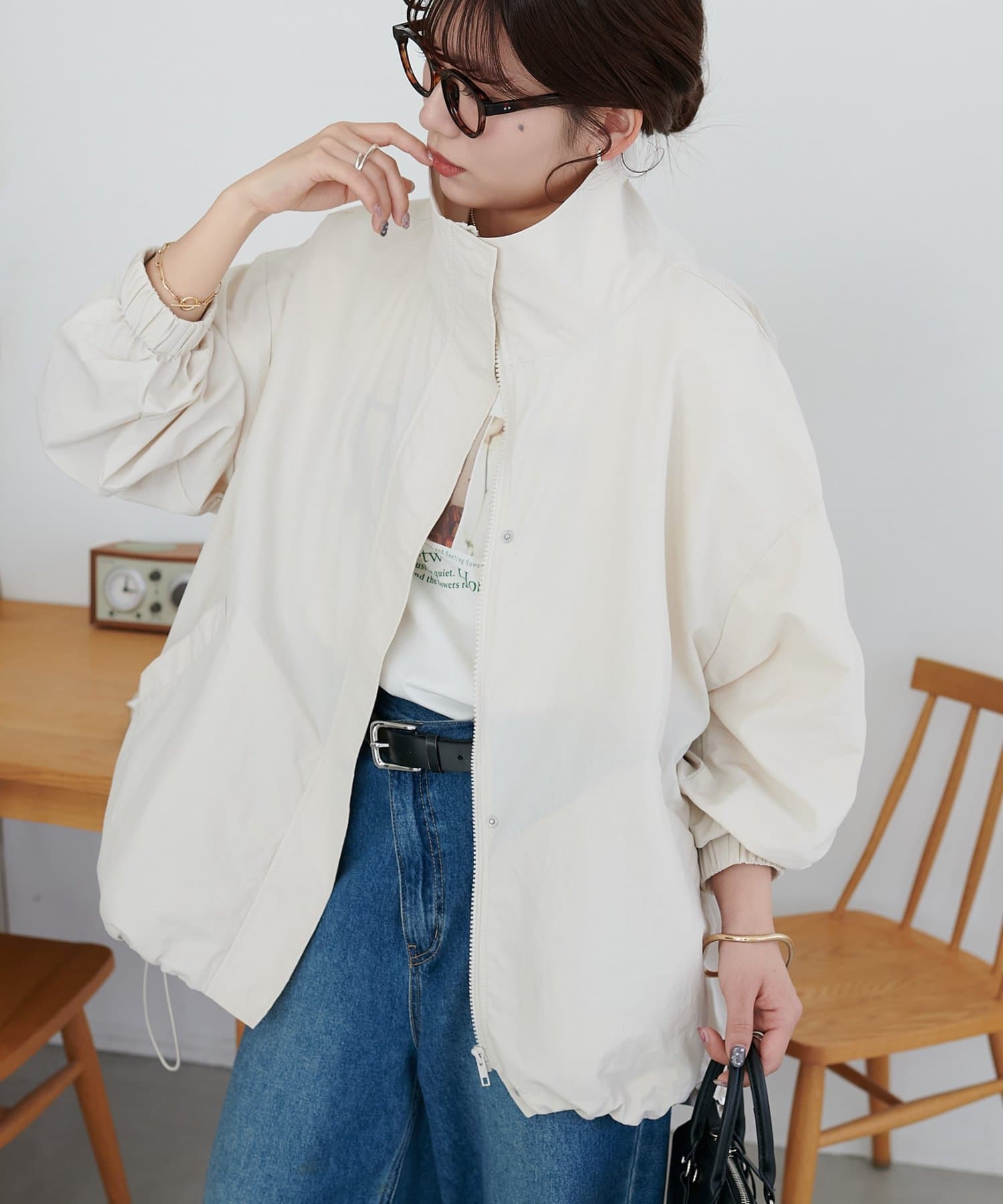 DISCOAT(ディスコート) 【SS先行予約/WEB限定】ナイロンスタンドロングブルゾン