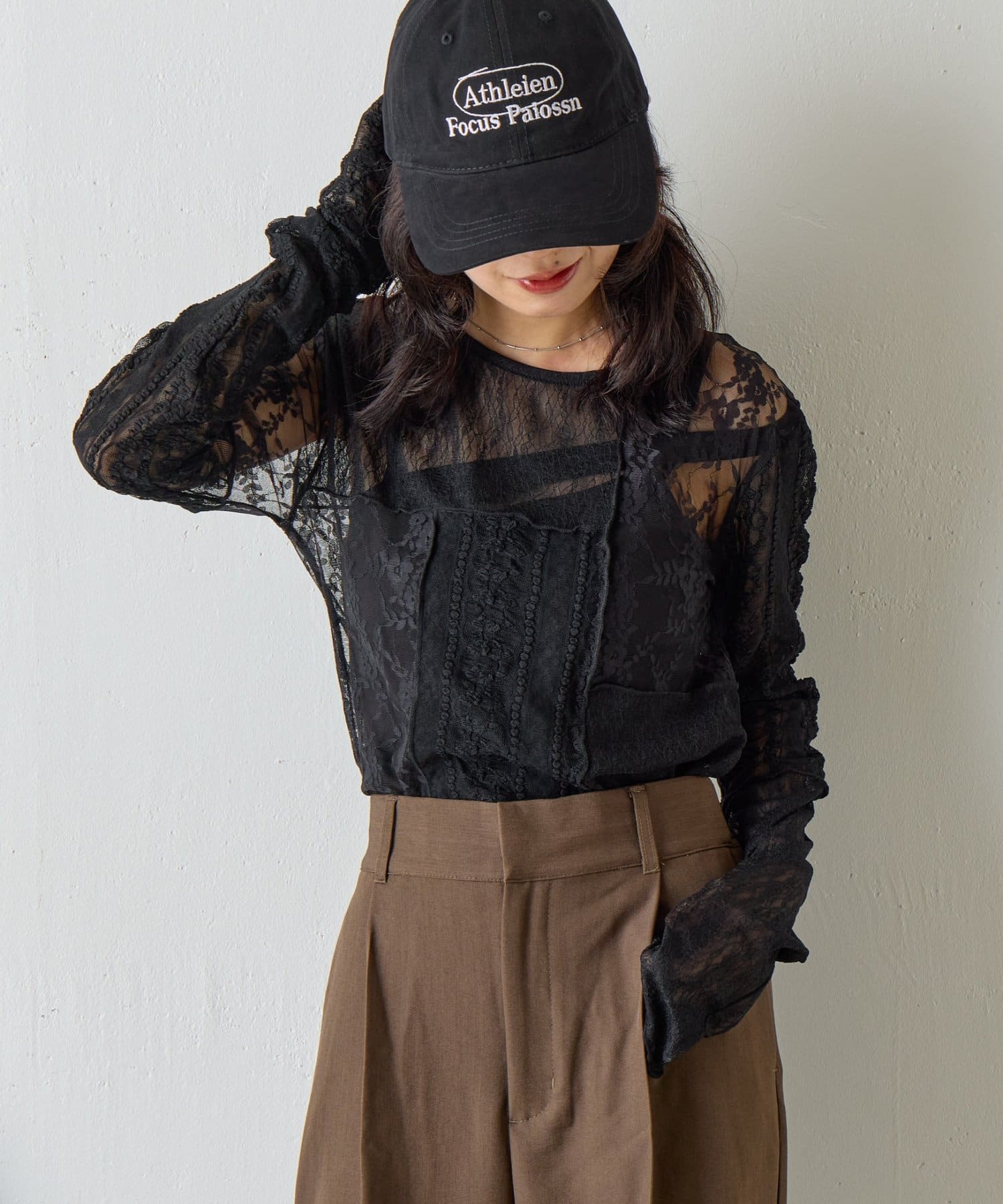 -goocy-(グーシー) レースパッチワークトップス