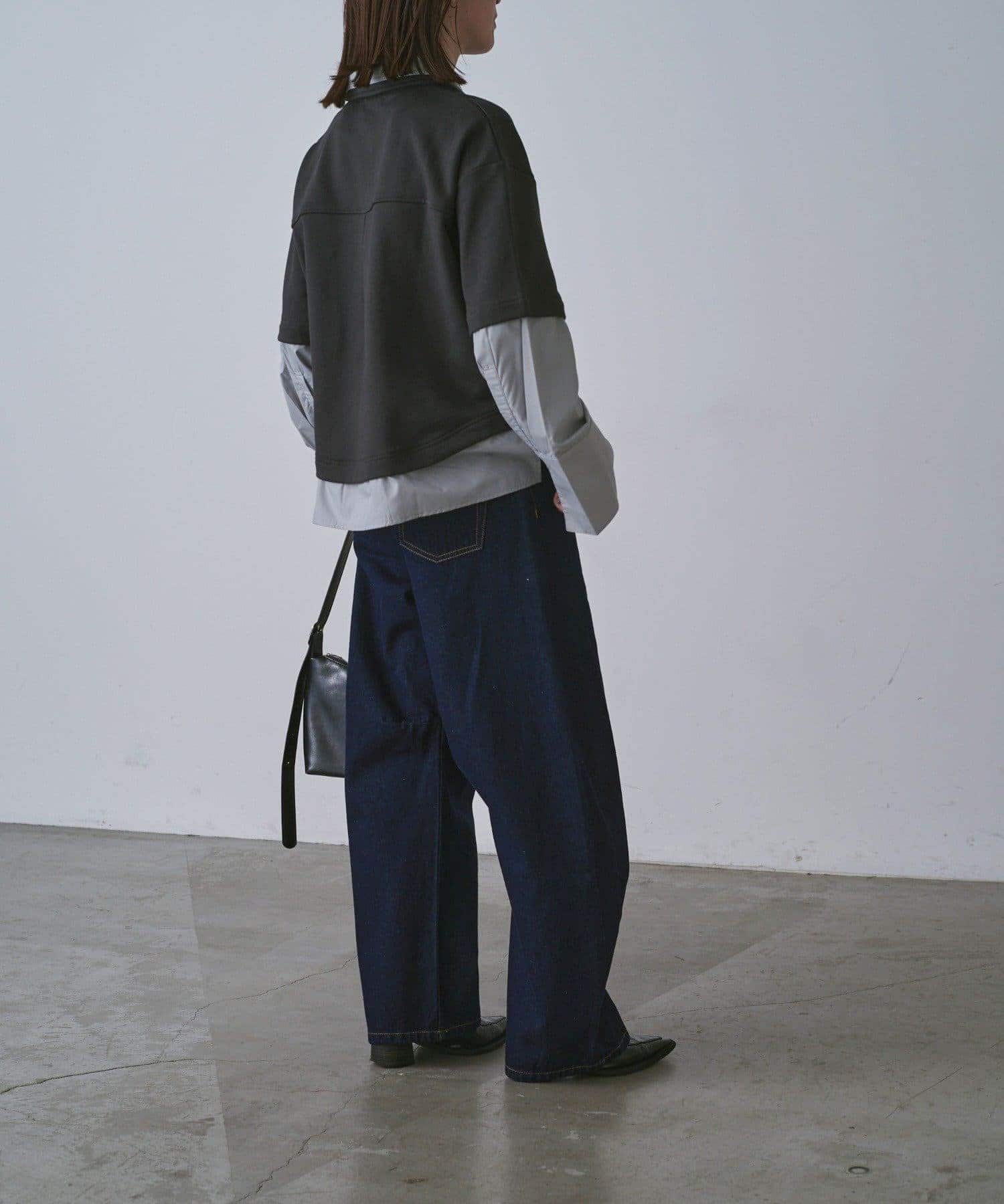 -goocy-(グーシー) シャツレイヤード風ポロプルオーバー