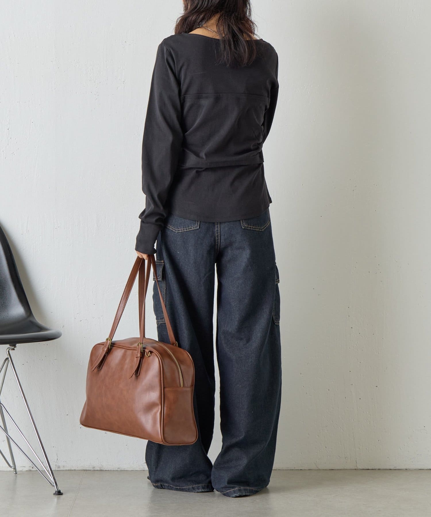 -goocy-(グーシー) 【一枚で決まる！】ワンショルレヤード風トップス