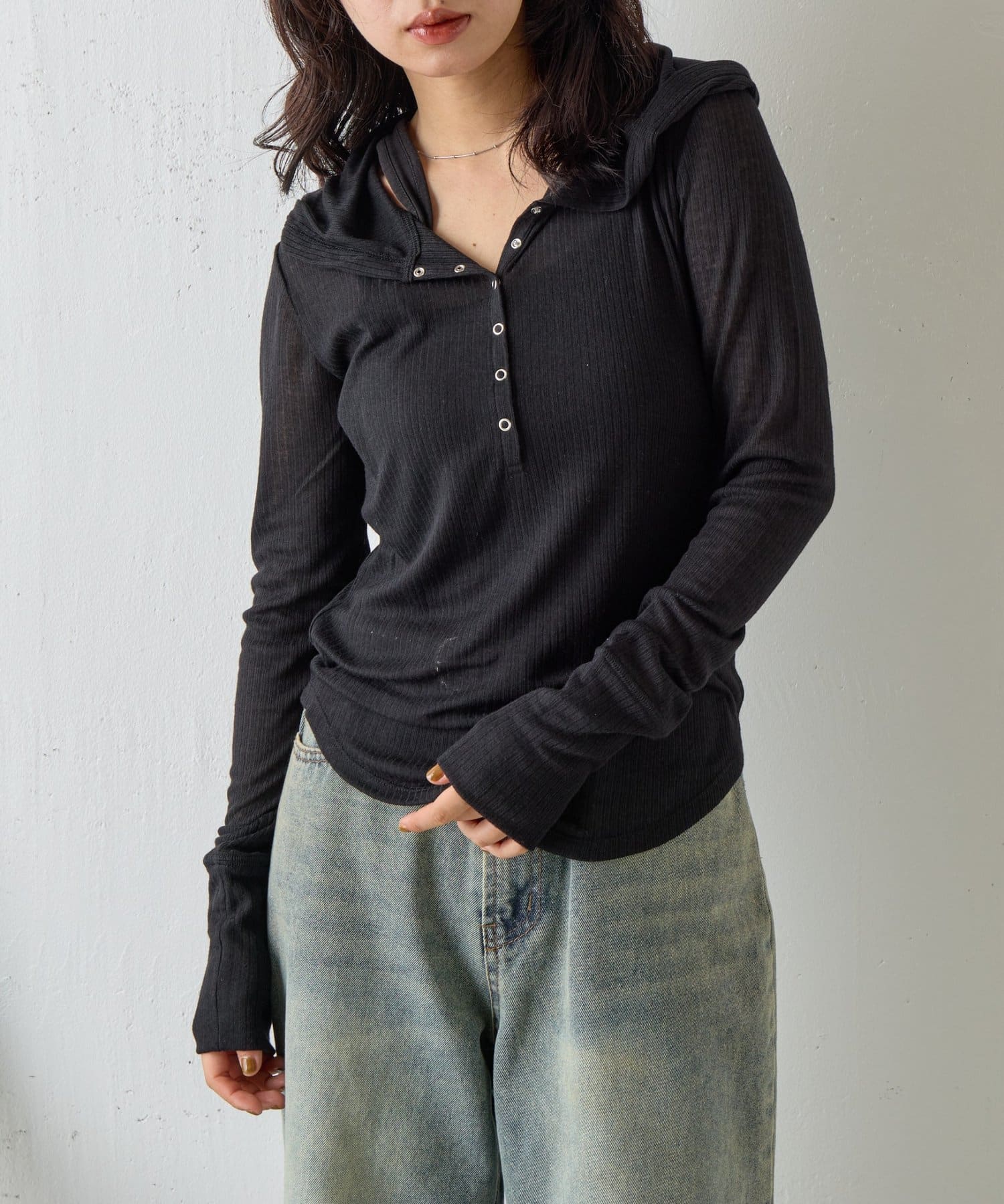 -goocy-(グーシー) コンパクトフーディーロンT