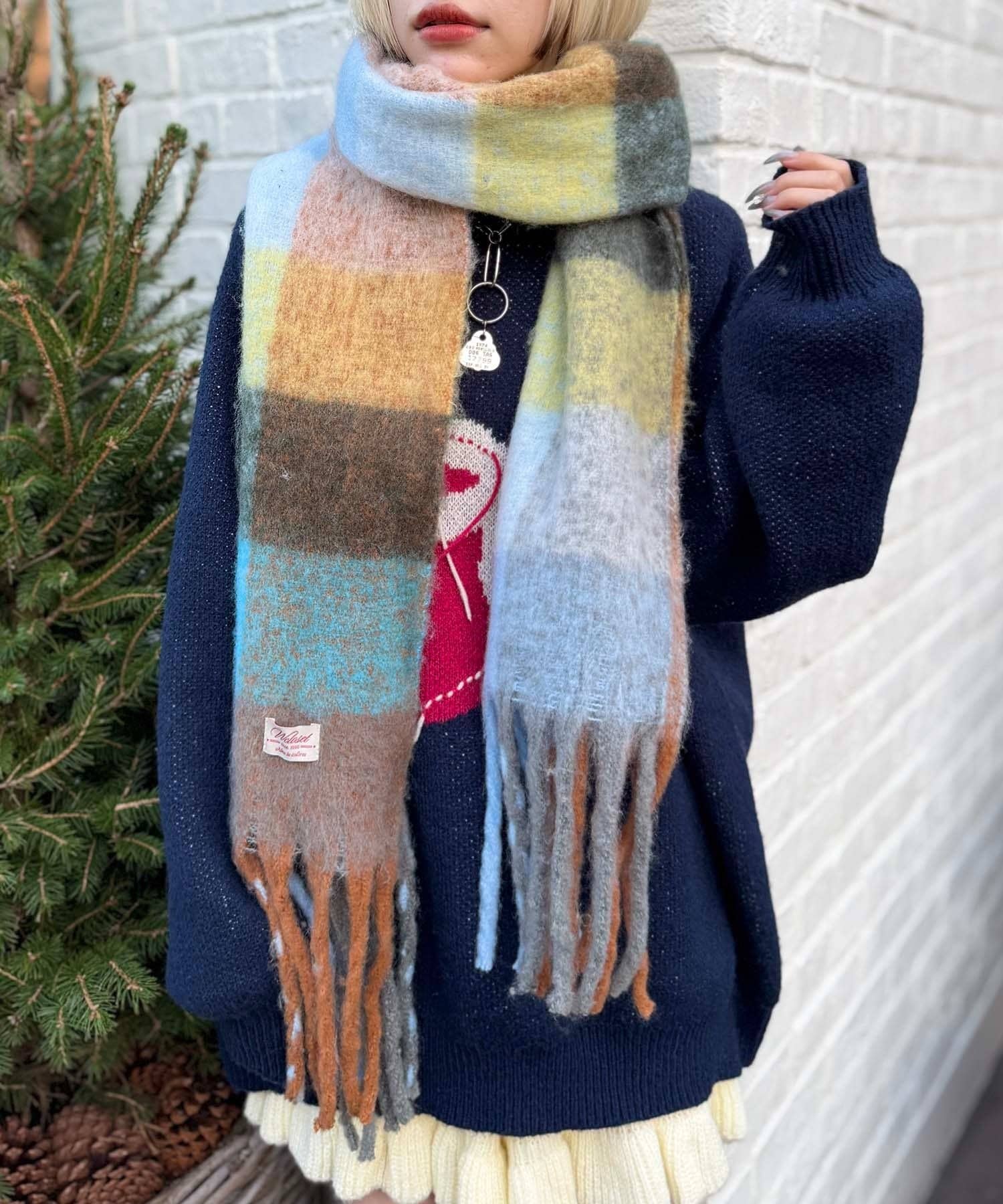 w closet(ダブルクローゼット) チェックマフラー