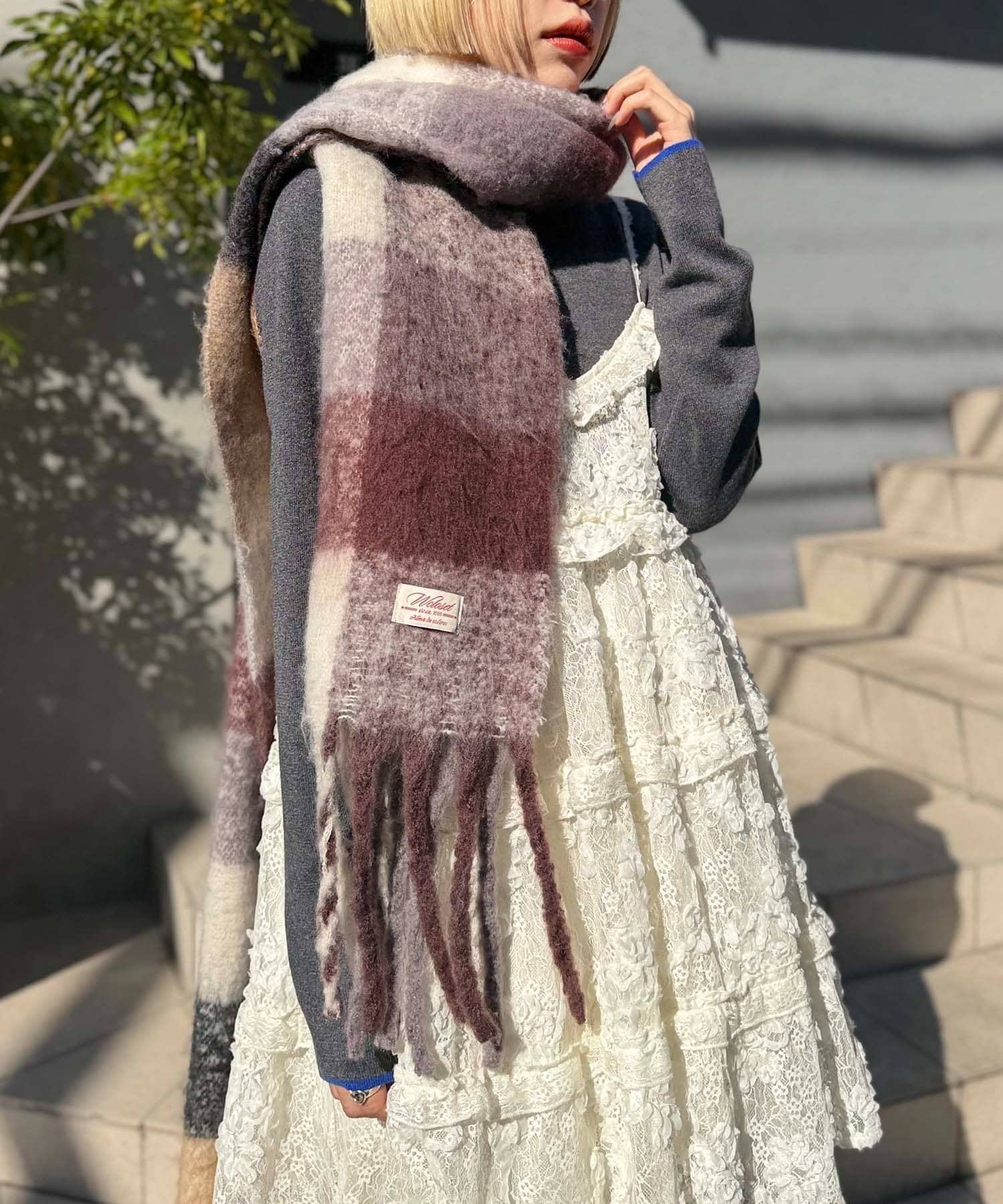 w closet(ダブルクローゼット) チェックマフラー