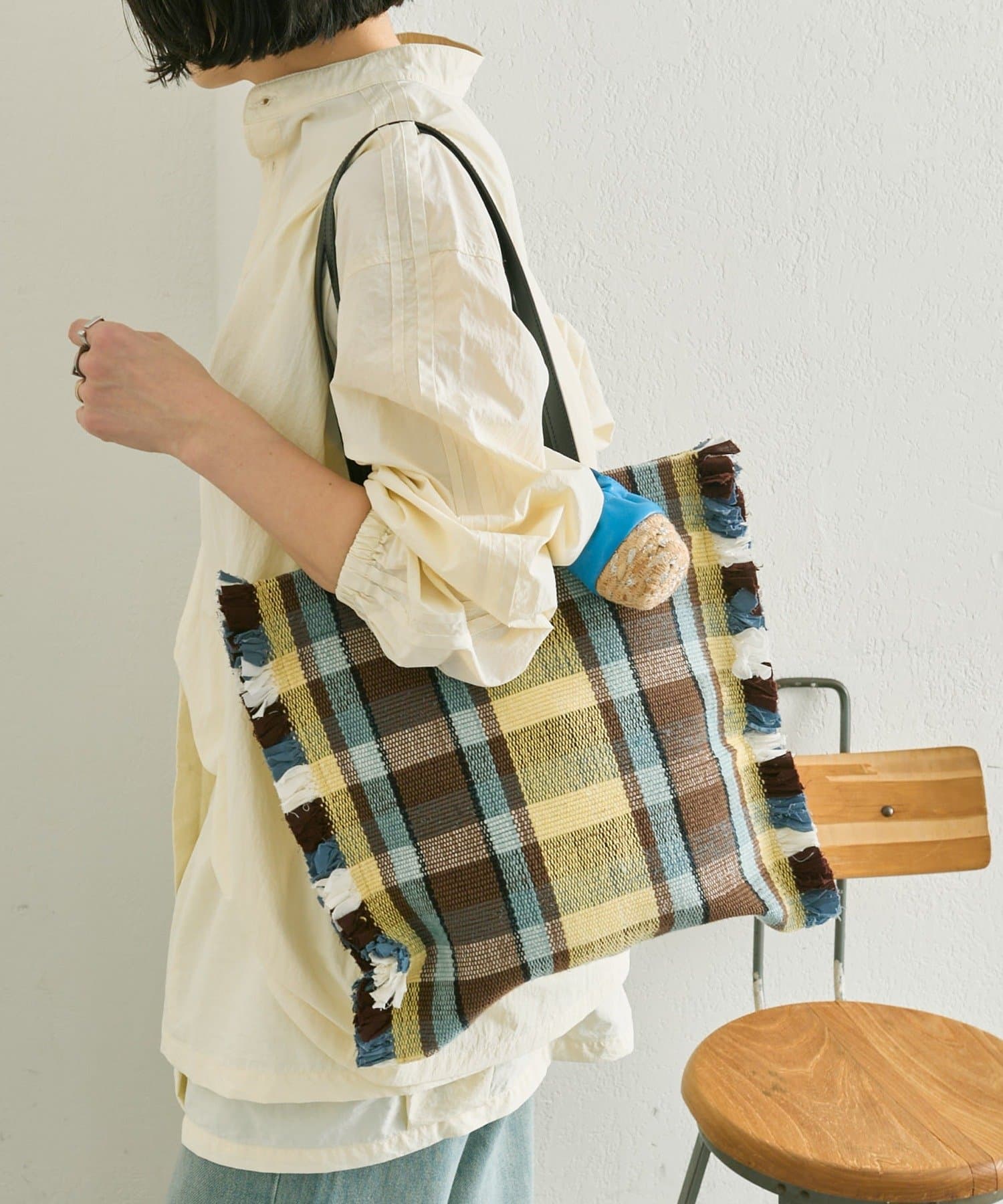 ear PAPILLONNER(イア パピヨネ) 【Jhuri Shate （ジュリシャテ）】ラグトートバッグ《A4サイズ対応/軽量340g》