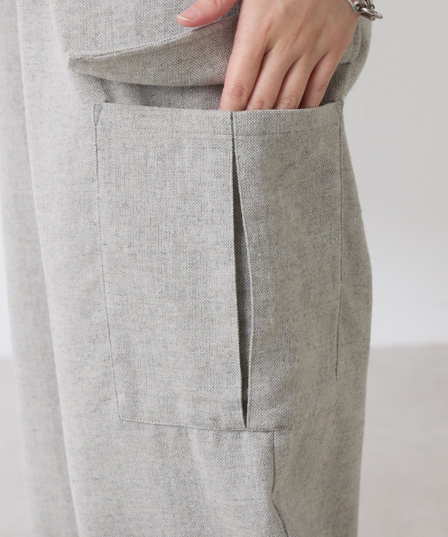 COLLAGE GALLARDAGALANTE(コラージュ ガリャルダガランテ) 【ウエスト調整可】ネップイージーパンツ