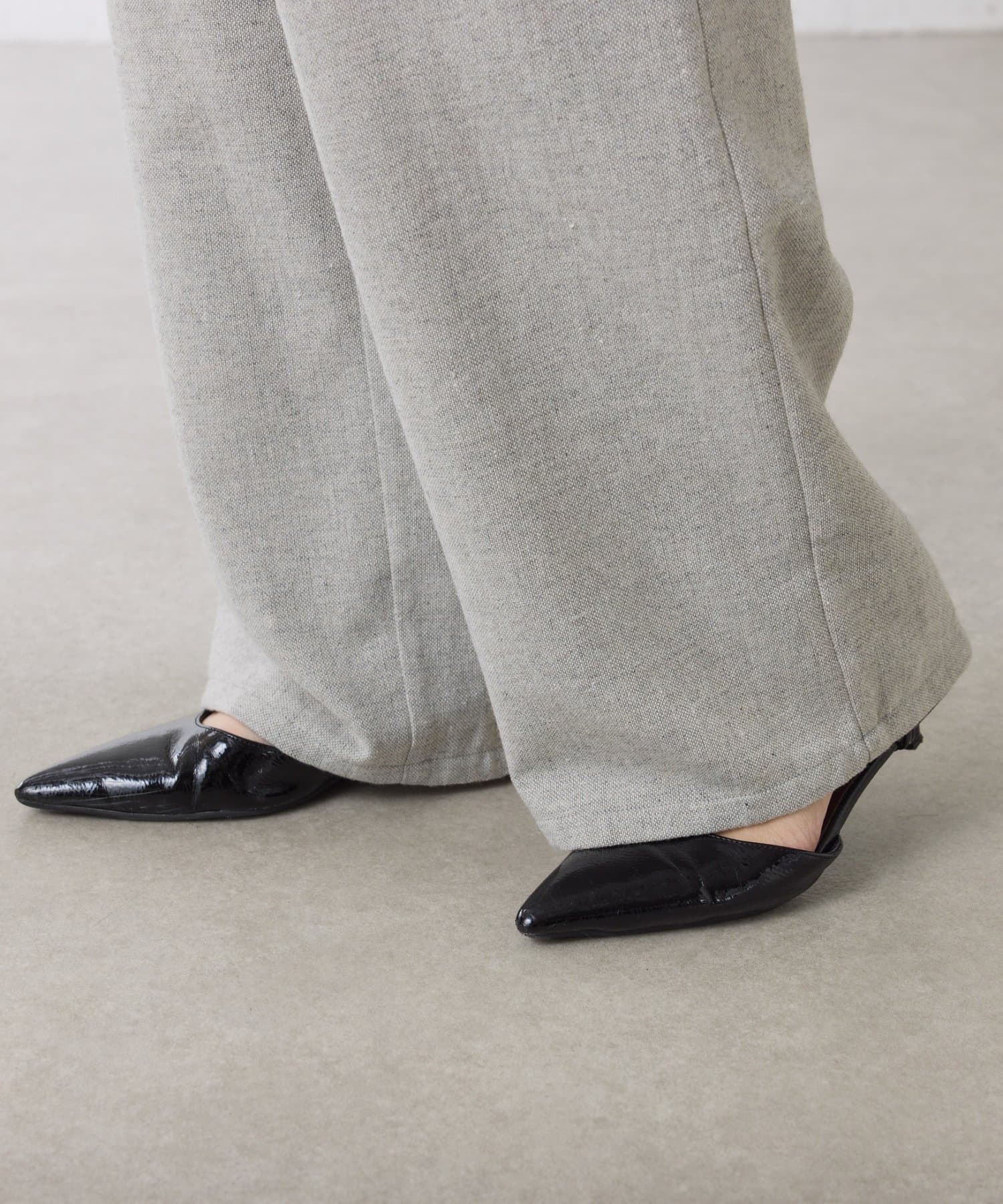 COLLAGE GALLARDAGALANTE(コラージュ ガリャルダガランテ) 【ウエスト調整可】ネップイージーパンツ