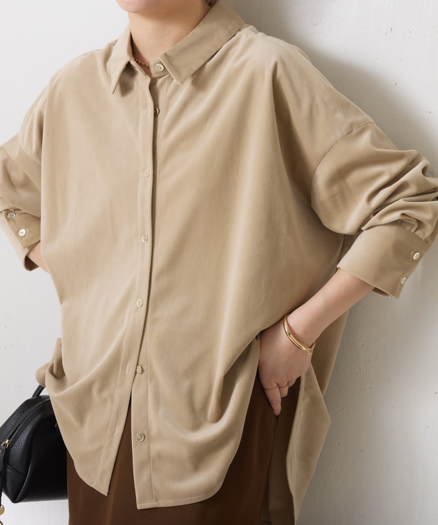 COLLAGE GALLARDAGALANTE(コラージュ ガリャルダガランテ) メタルボタンコーデュロイシャツ