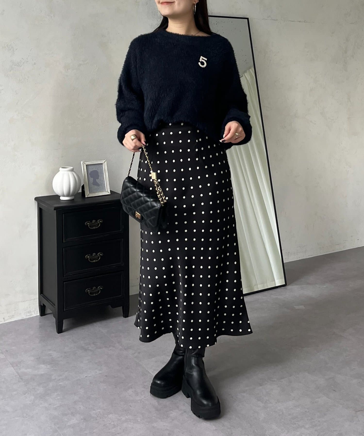 prose verse(プロズヴェール) サテンドットバイアススカート