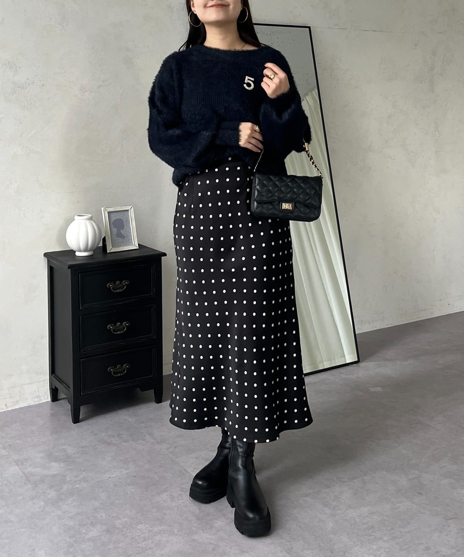 prose verse(プロズヴェール) サテンドットバイアススカート