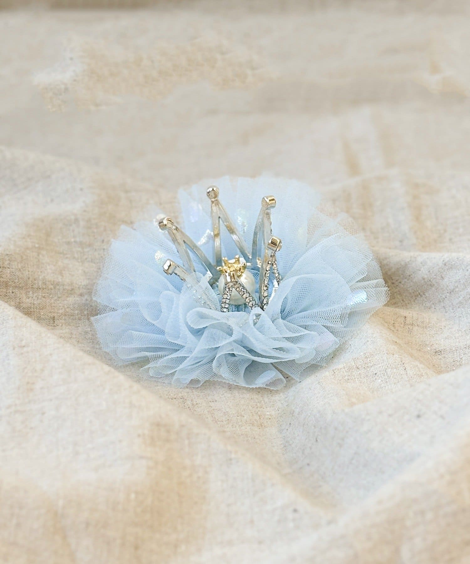 3COINS(スリーコインズ) チュール付クラウンクリップ／KIDS