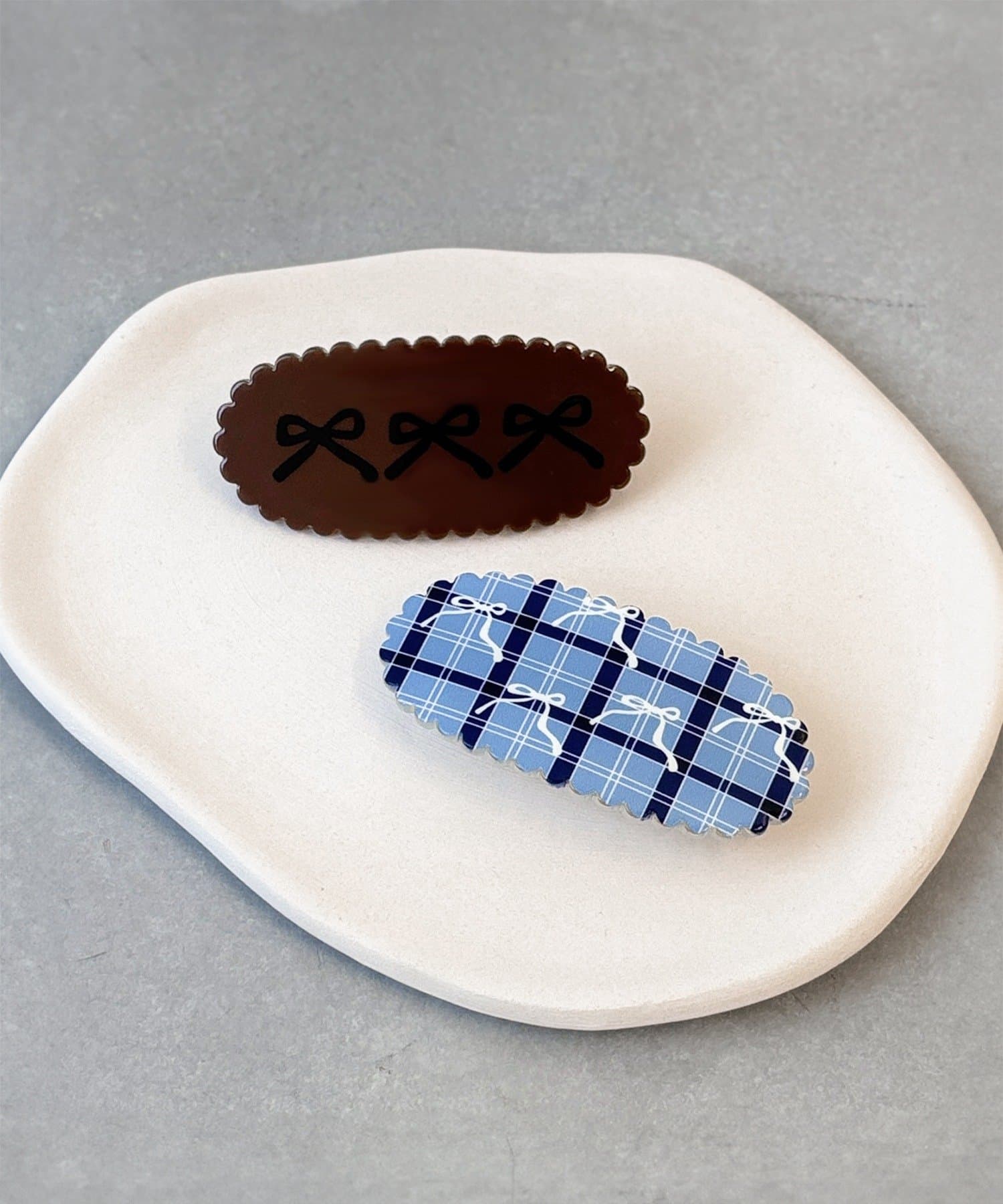 3COINS(スリーコインズ) リボンチェックミニバレッタ2個セット