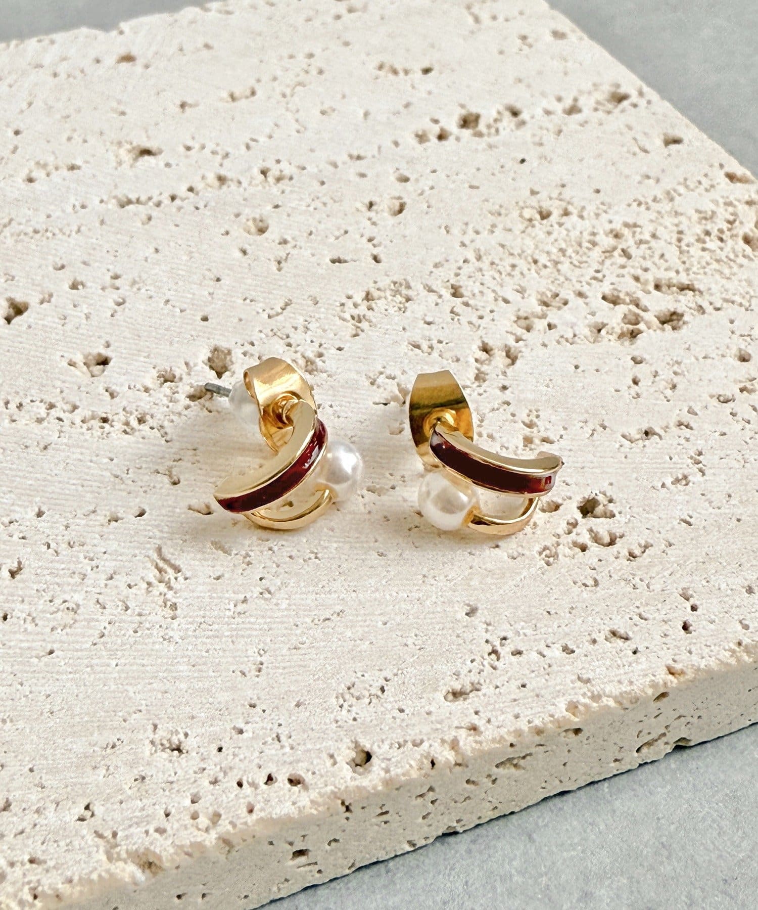 3COINS(スリーコインズ) エポパールカーブピアス