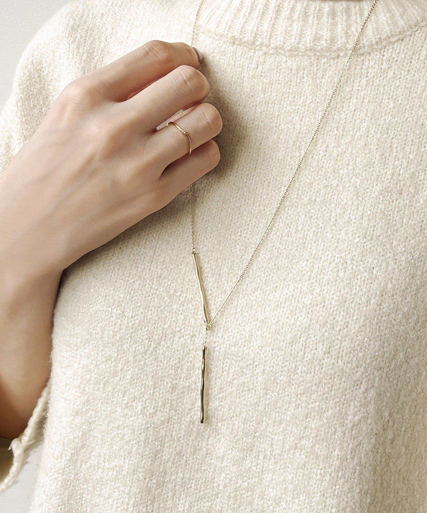 3COINS(スリーコインズ) イビツバーロングネックレス