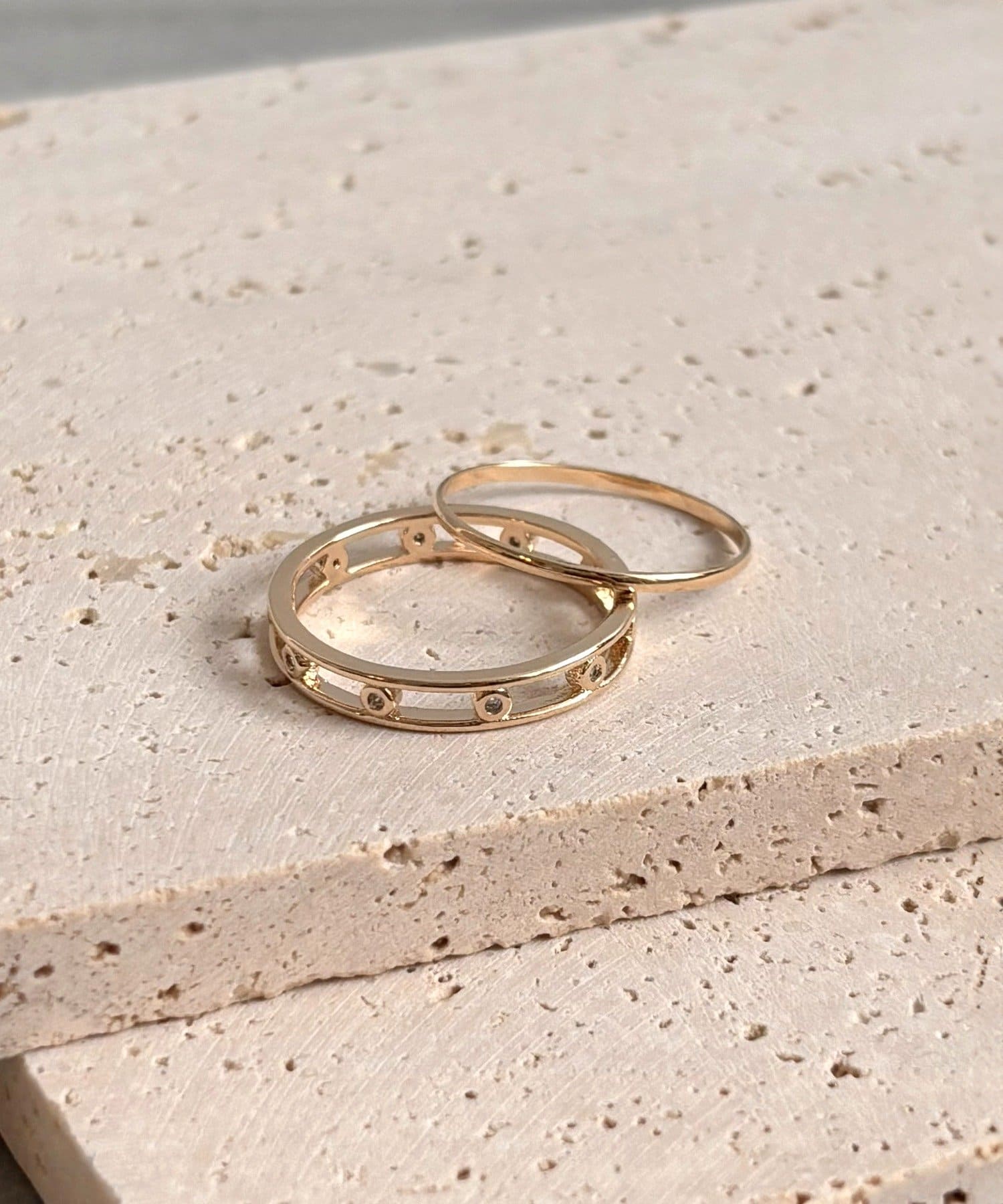 3COINS(スリーコインズ) デザインメタルリング2個セット