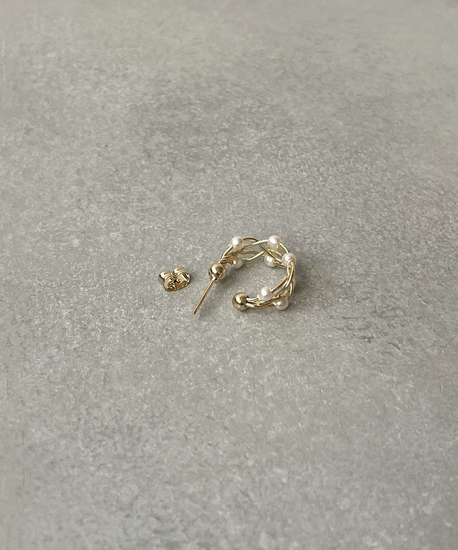 3COINS(スリーコインズ) アミパールフープピアス