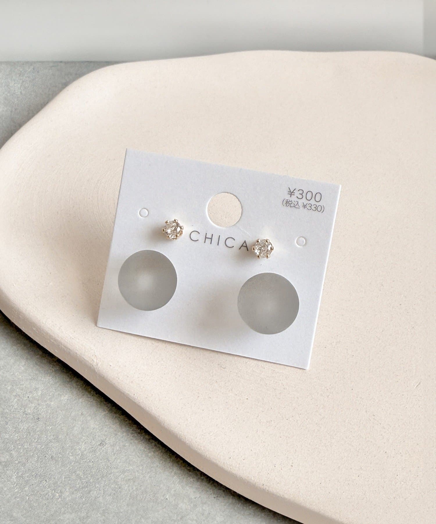 3COINS(スリーコインズ) クリアマットピアス4個セット